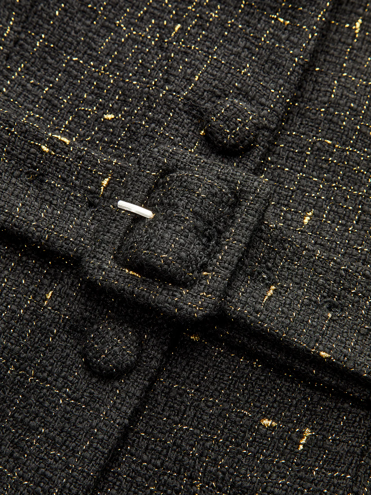 Tweed Belted Sleeveless Vest - Wholesalesil