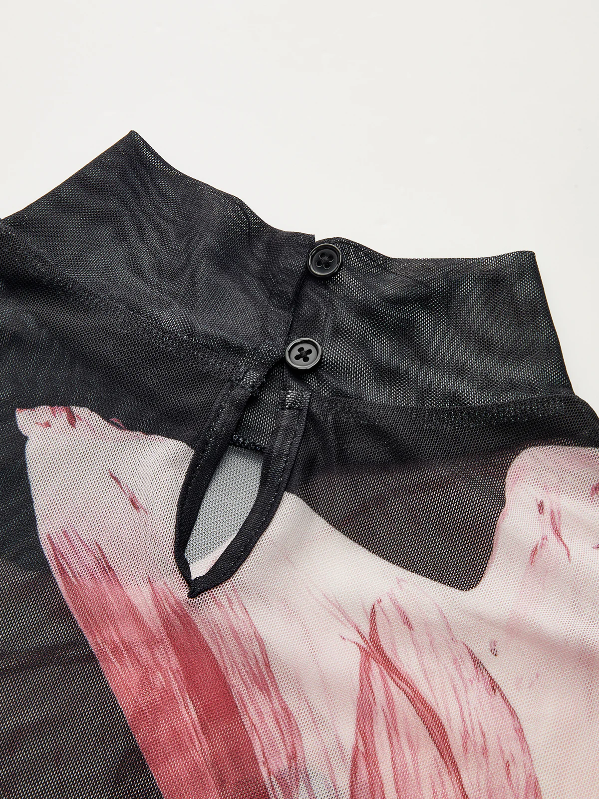 Sheer Mesh Mock Neck Floral Top - Wholesalesil
