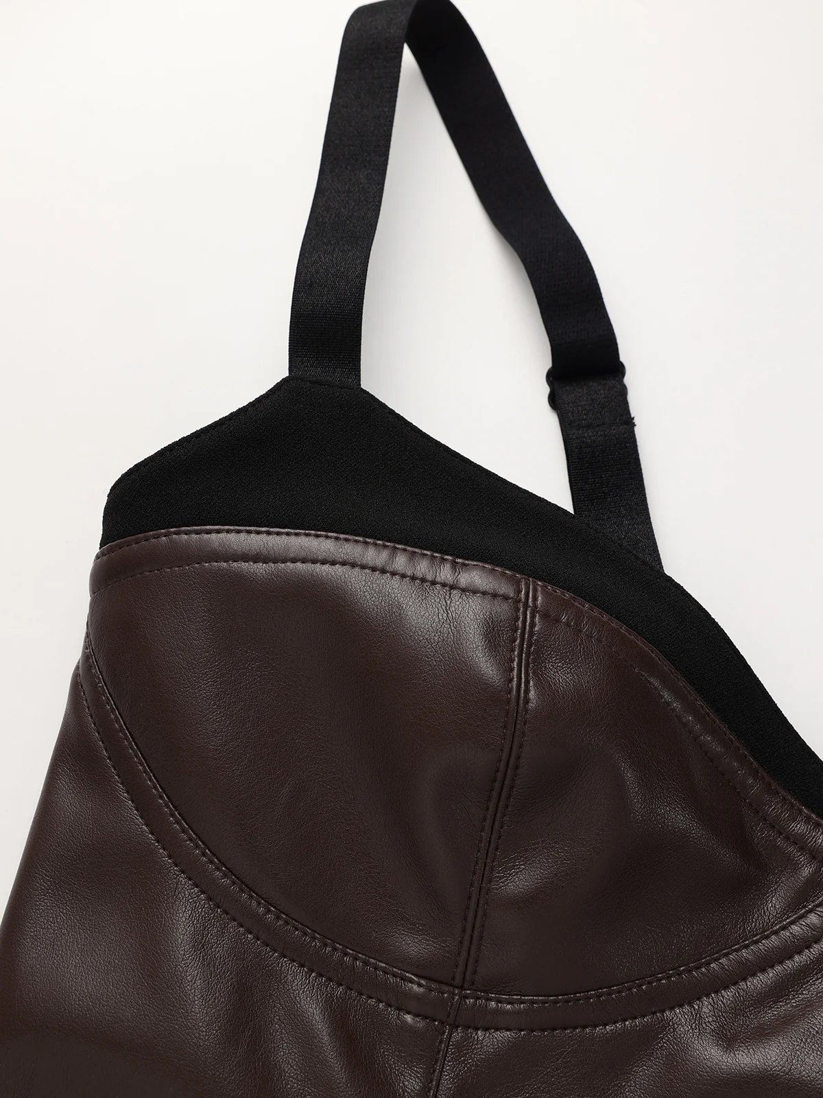 Faux Leather Sweetheart Neckline Slip Midi Dress - Wholesalesil