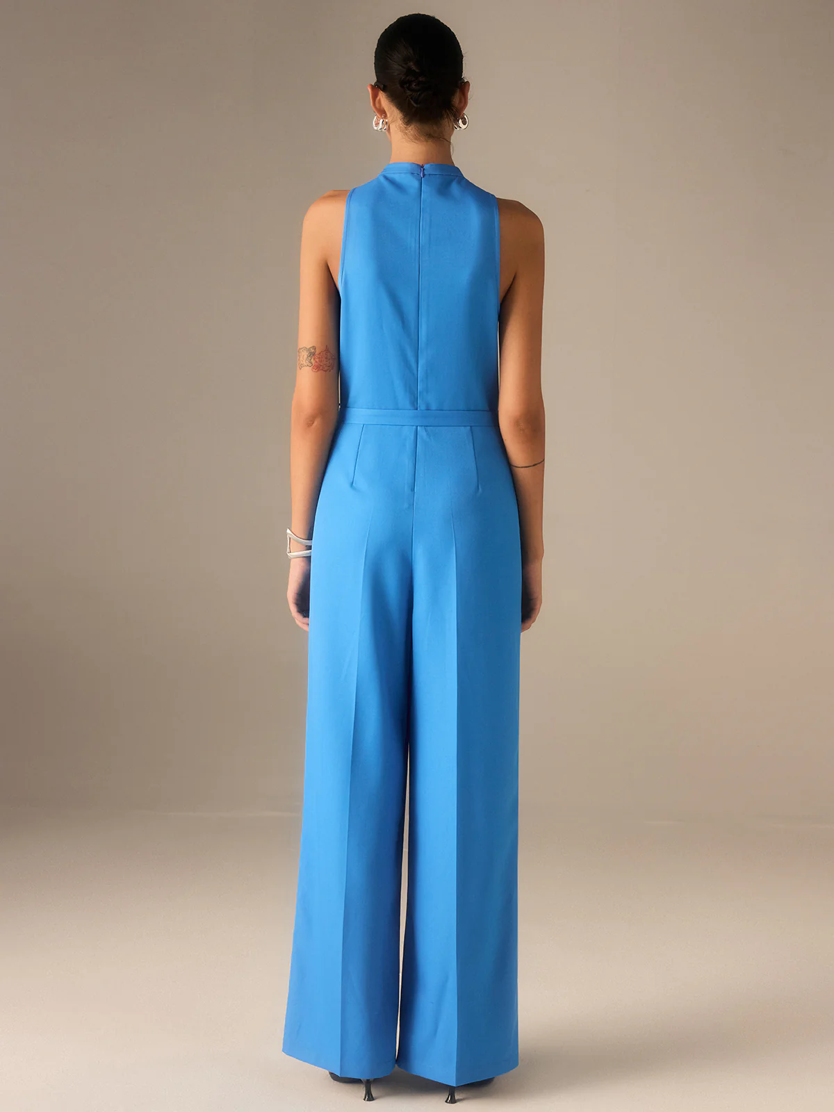 Sleeveless Belted Twist Jumpsuit - Wholesalesil