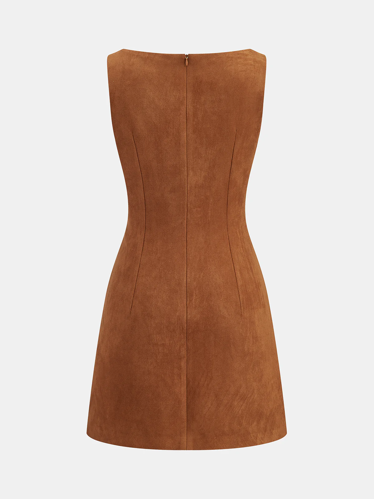 Faux Suede Sleeveless Mini Dress - Wholesalesil