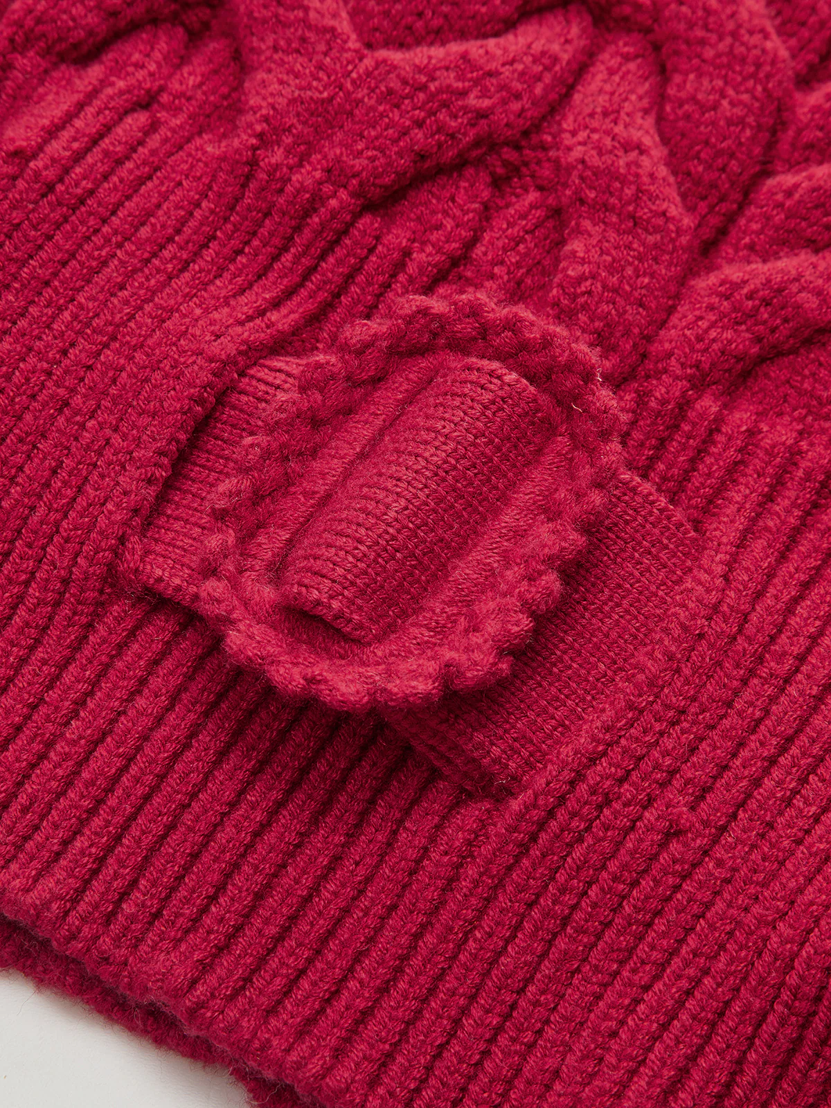 Turtleneck Cable Knit Short Sleeve Belted Sweater - Wholesalesil