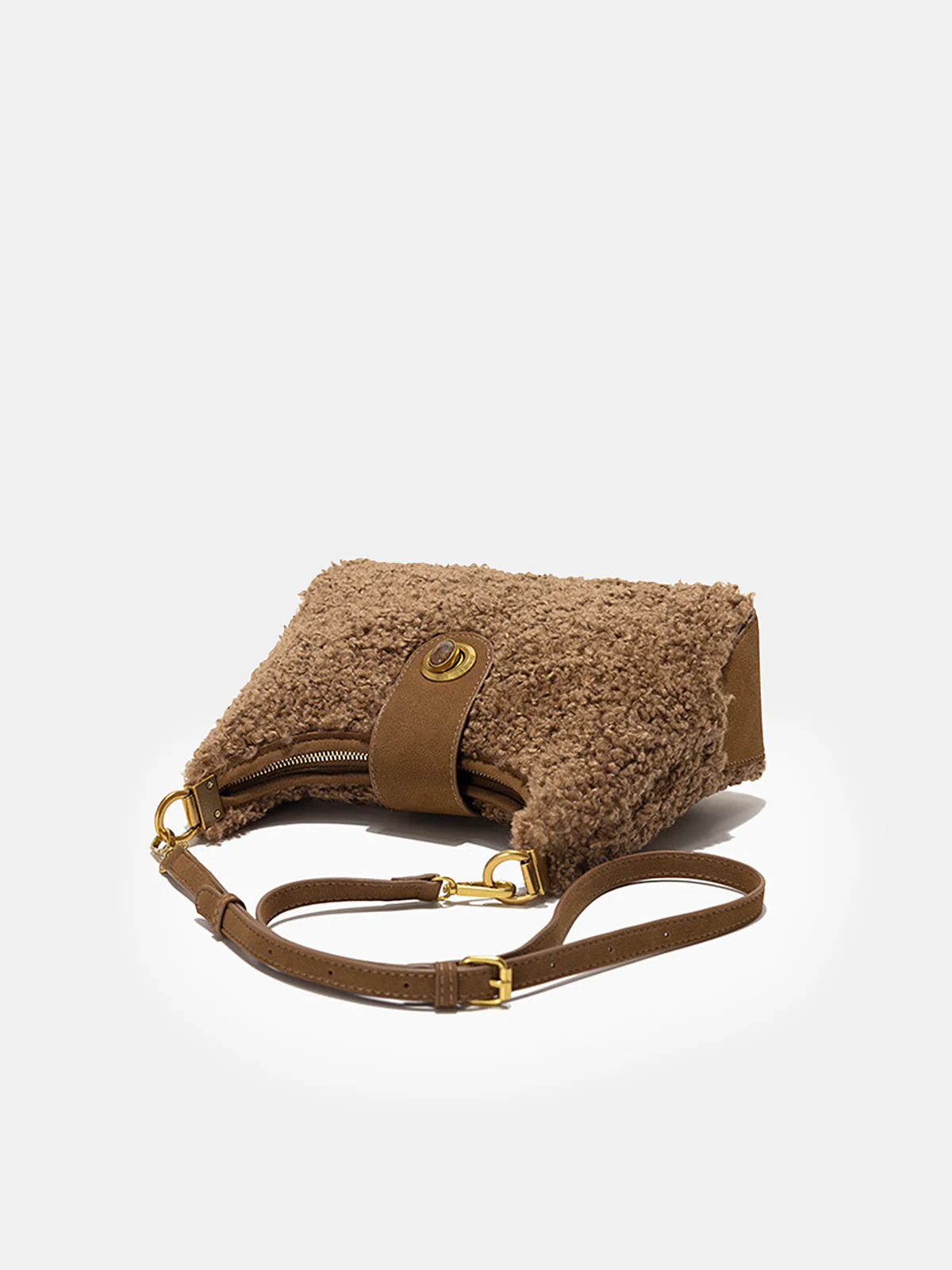 Faux Shearling Hobo Bag - Wholesalesil