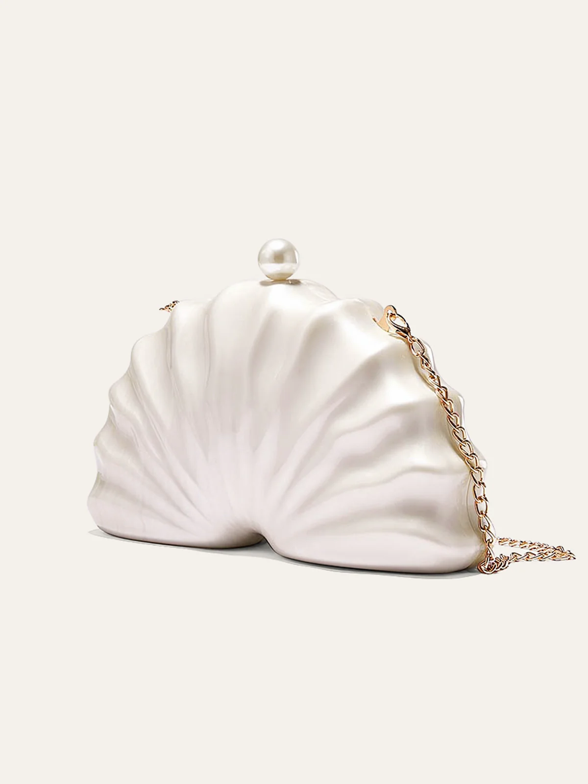 Acrylic Shell Bag with Gold Chain Strap - Wholesalesil