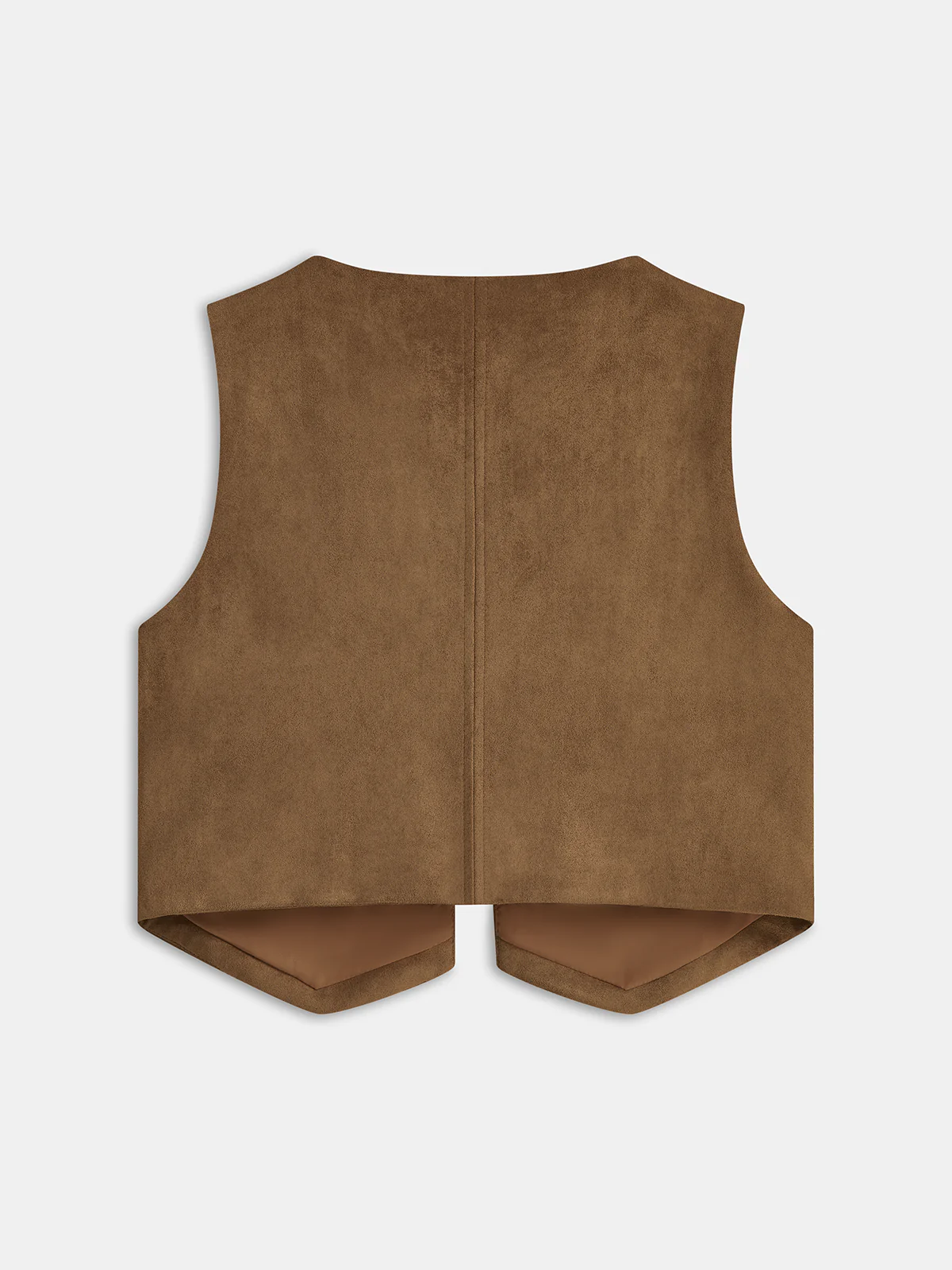 Suede Effect Embroidered Tie-Front Vest - Wholesalesil