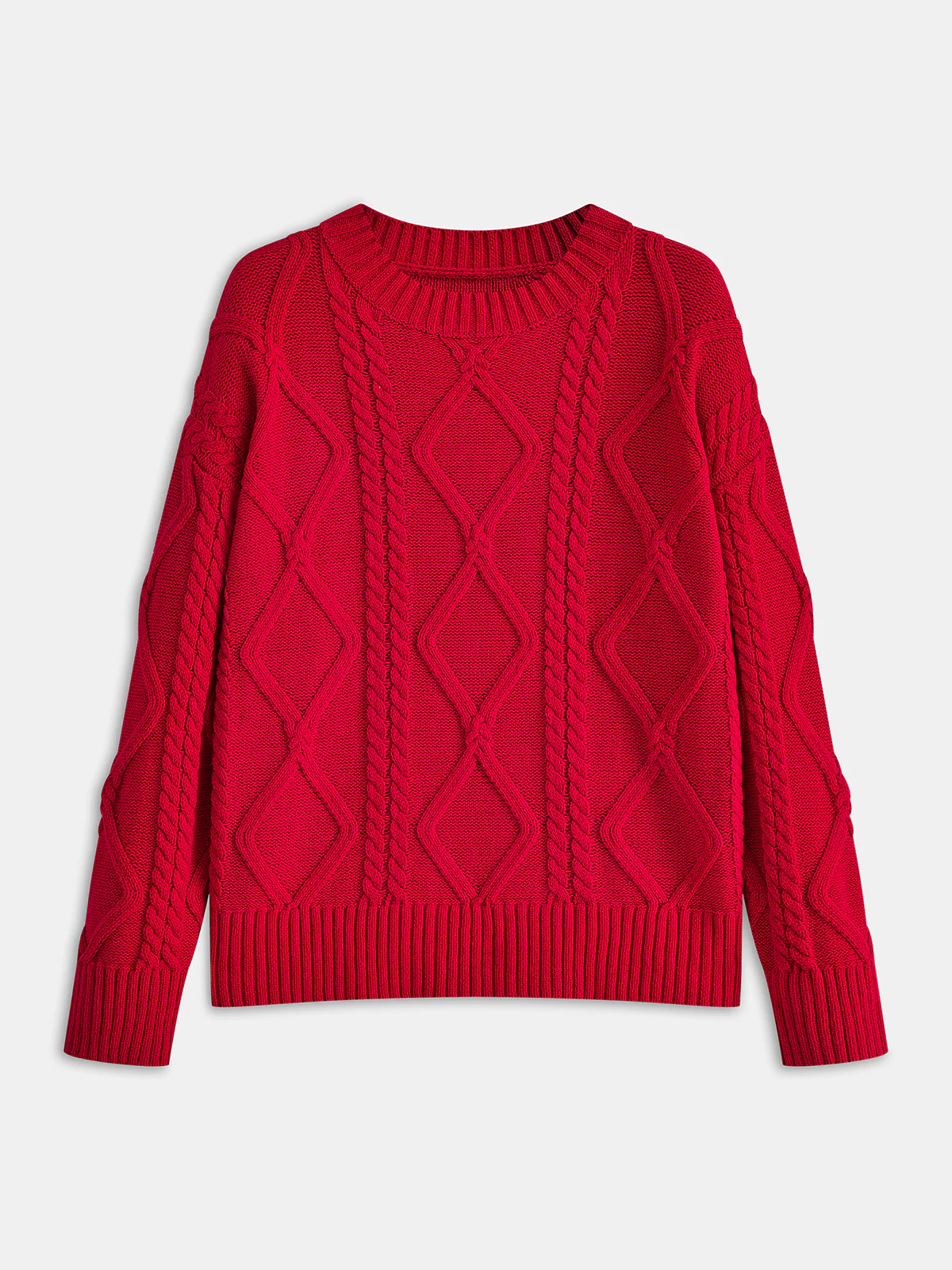 Cable-Knit Crew Neck Sweater - Wholesalesil