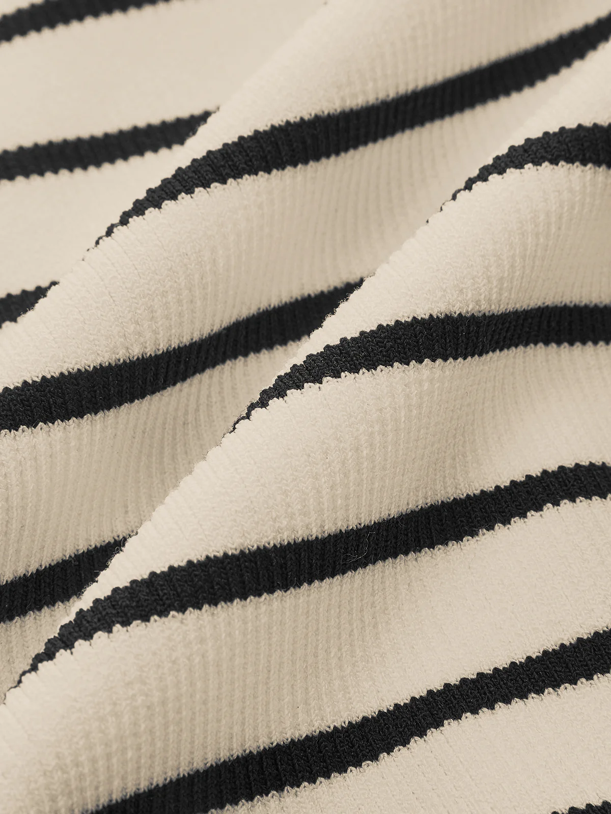 Striped Short-Sleeve Polo Collar Knit Cardigan - Wholesalesil