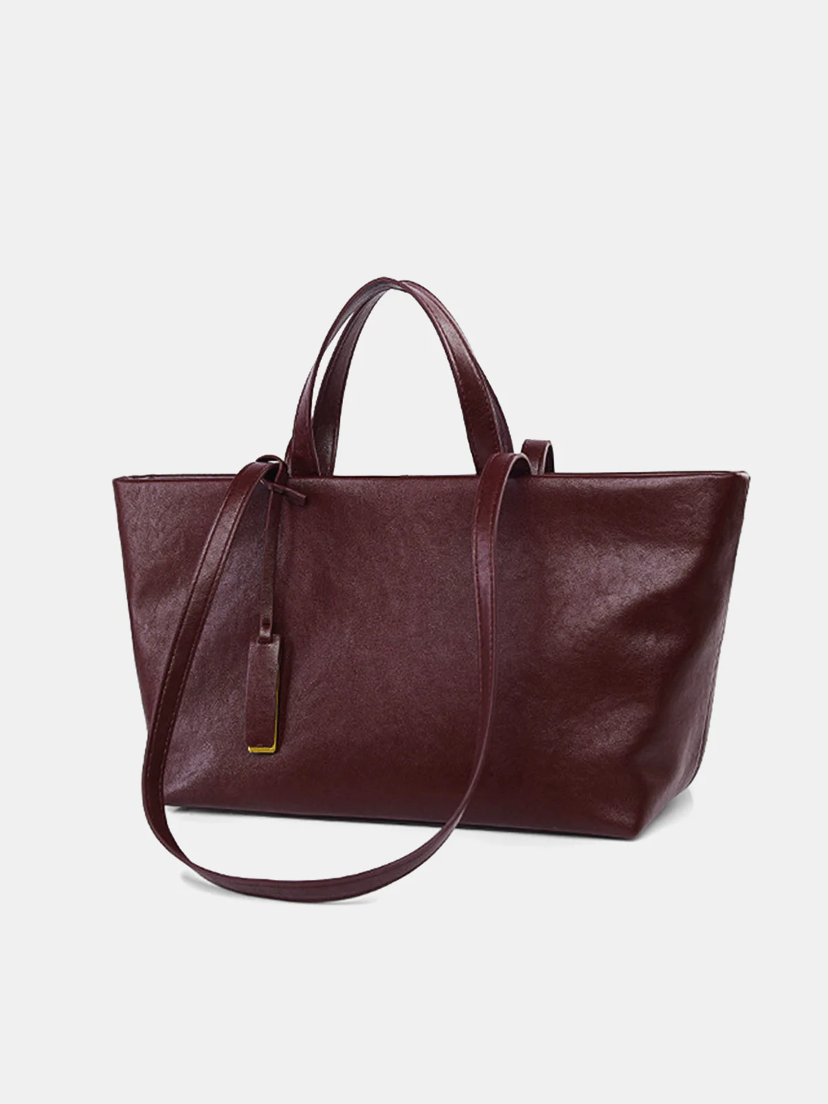 Faux Leather Large-Capacity Tote Bag - Wholesalesil