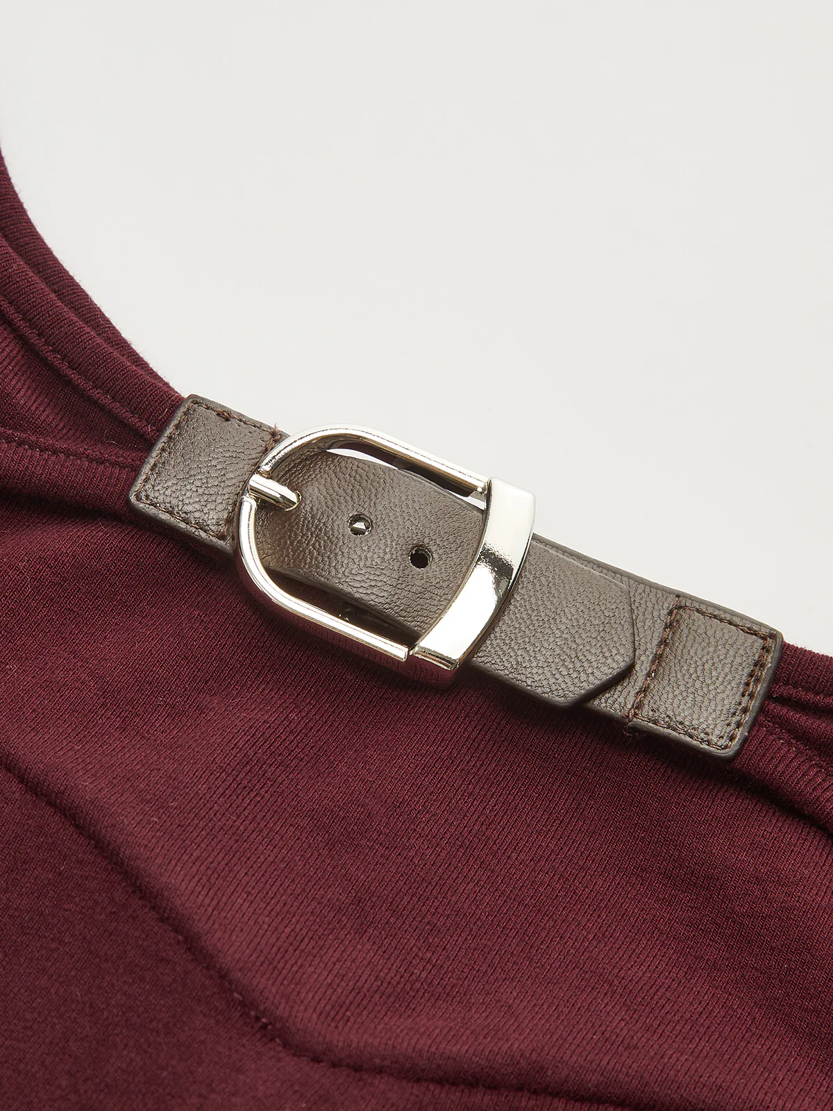 Bra-Free Buckle Detail Backless Long-Sleeve Bodysuit - Wholesalesil