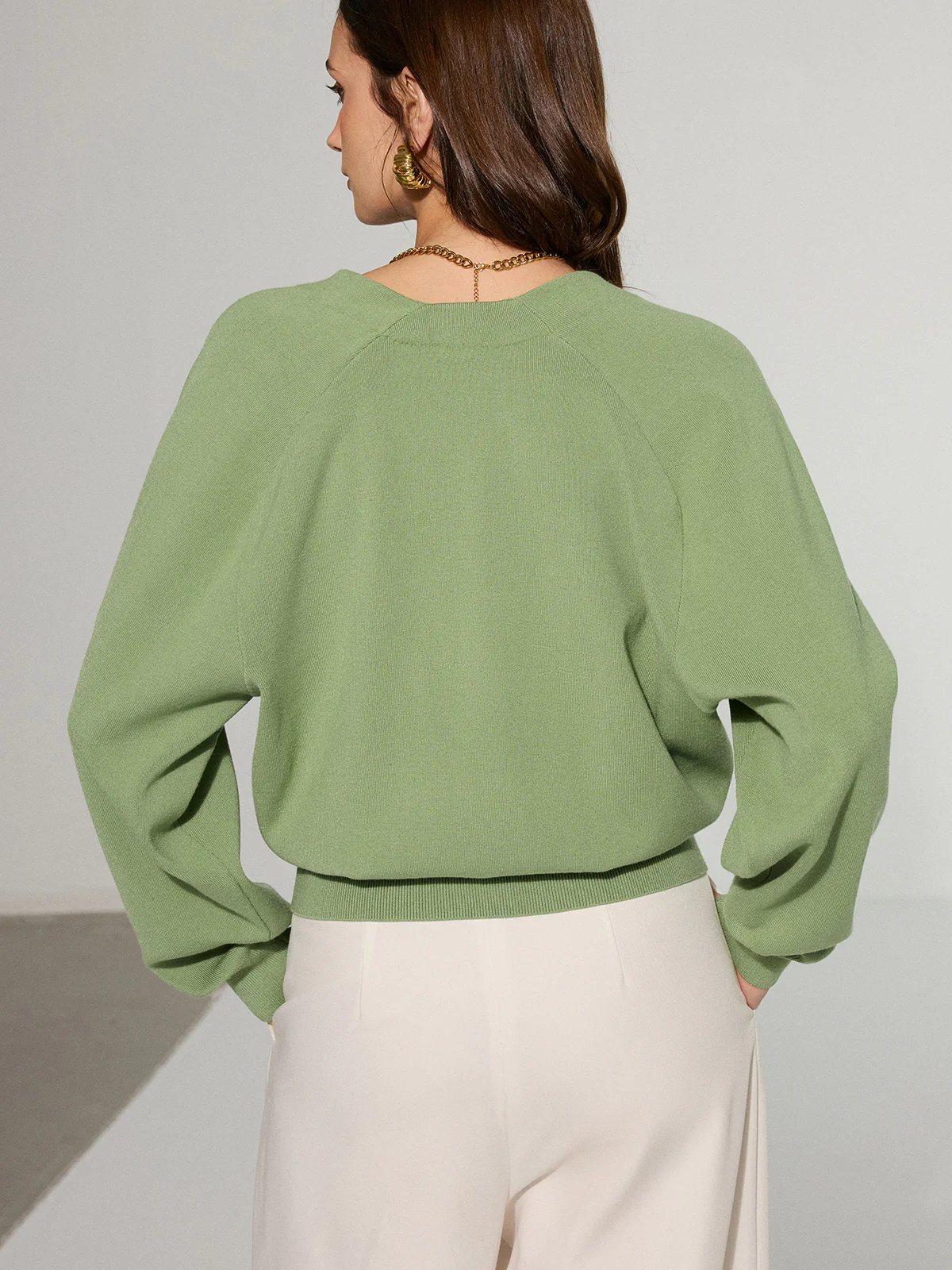 Metal Decor Waisted Knitted Wrap Cardigan - Wholesalesil