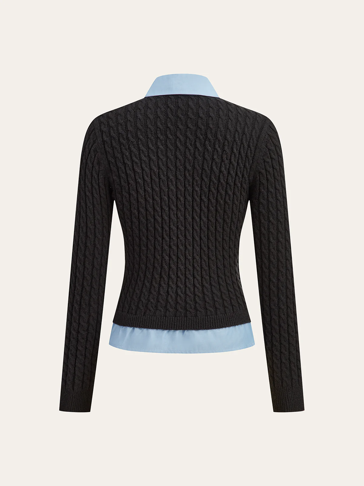 2 in1 Paneled Cable-Knit Cardigan - Wholesalesil