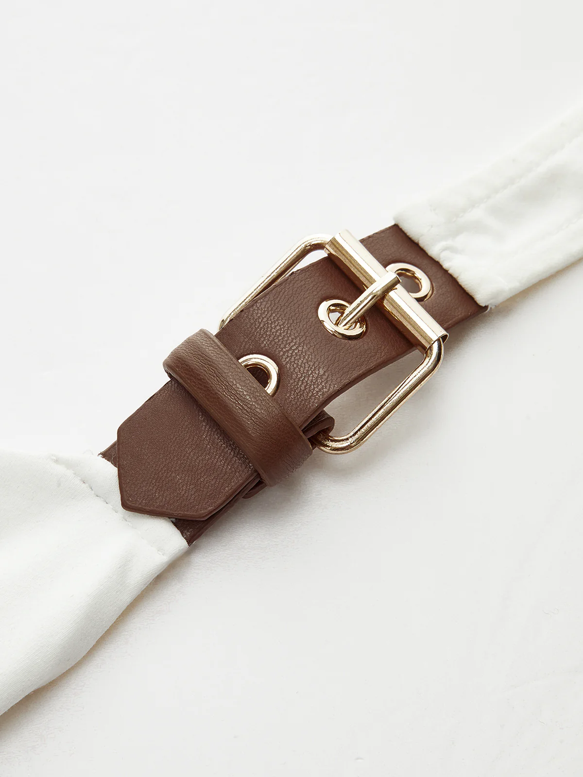 Buckle Detail Asymmetric One-Shoulder Backless Top - Wholesalesil