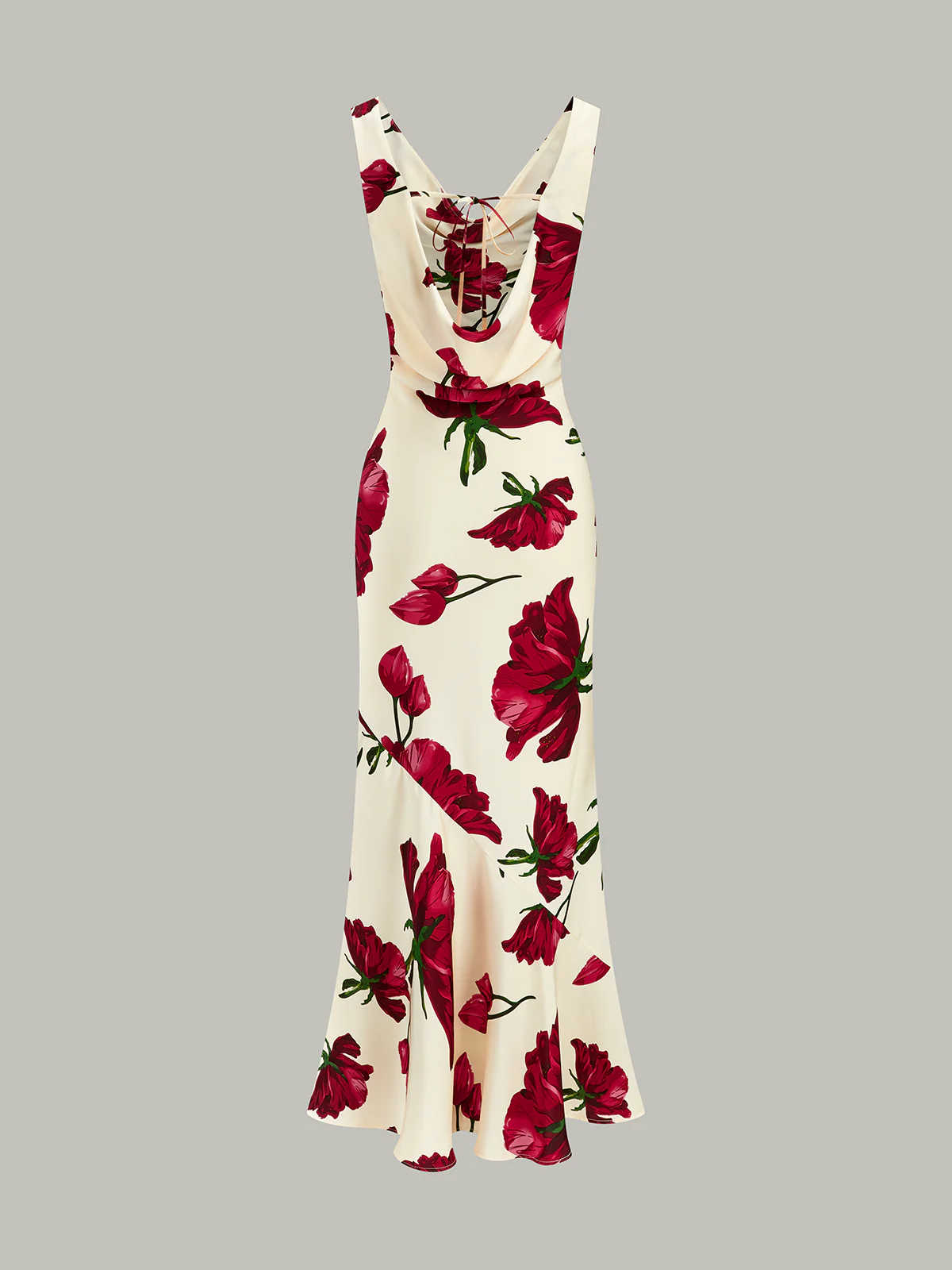 Tie-Back Floral Print Midi Dress - Wholesalesil