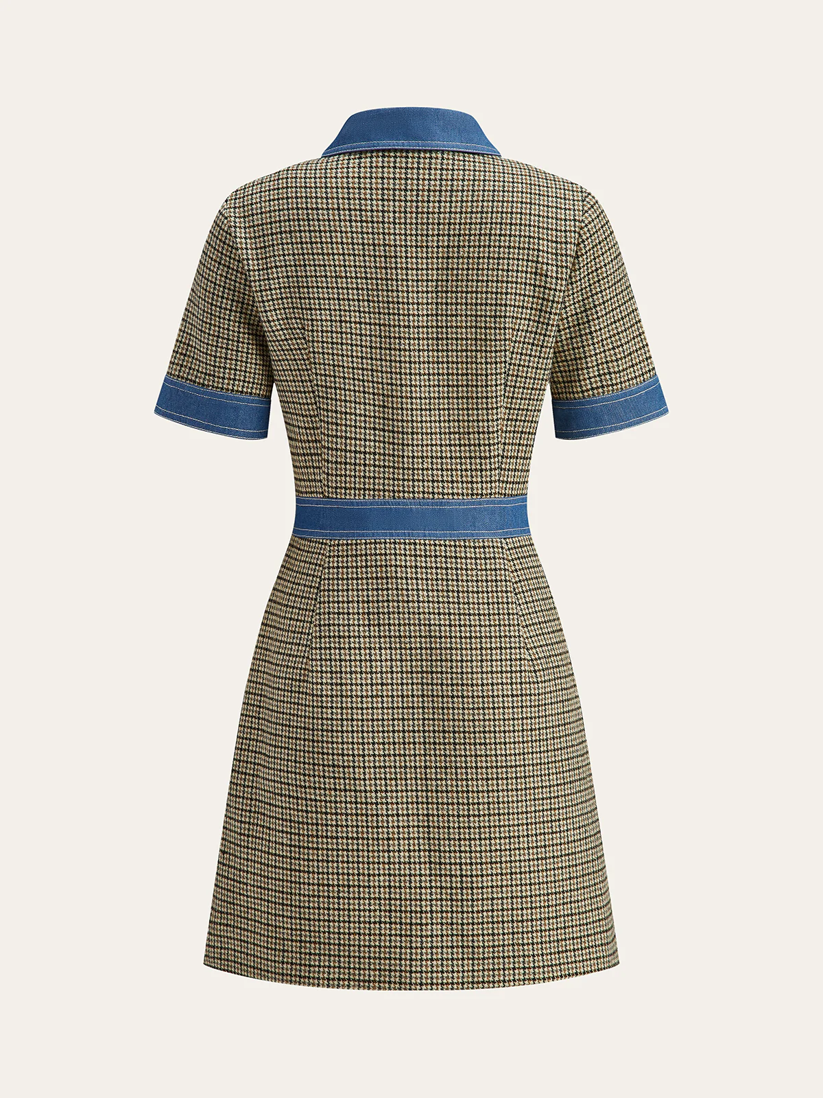 Plaid Contrast Trim Mini Dress - Wholesalesil