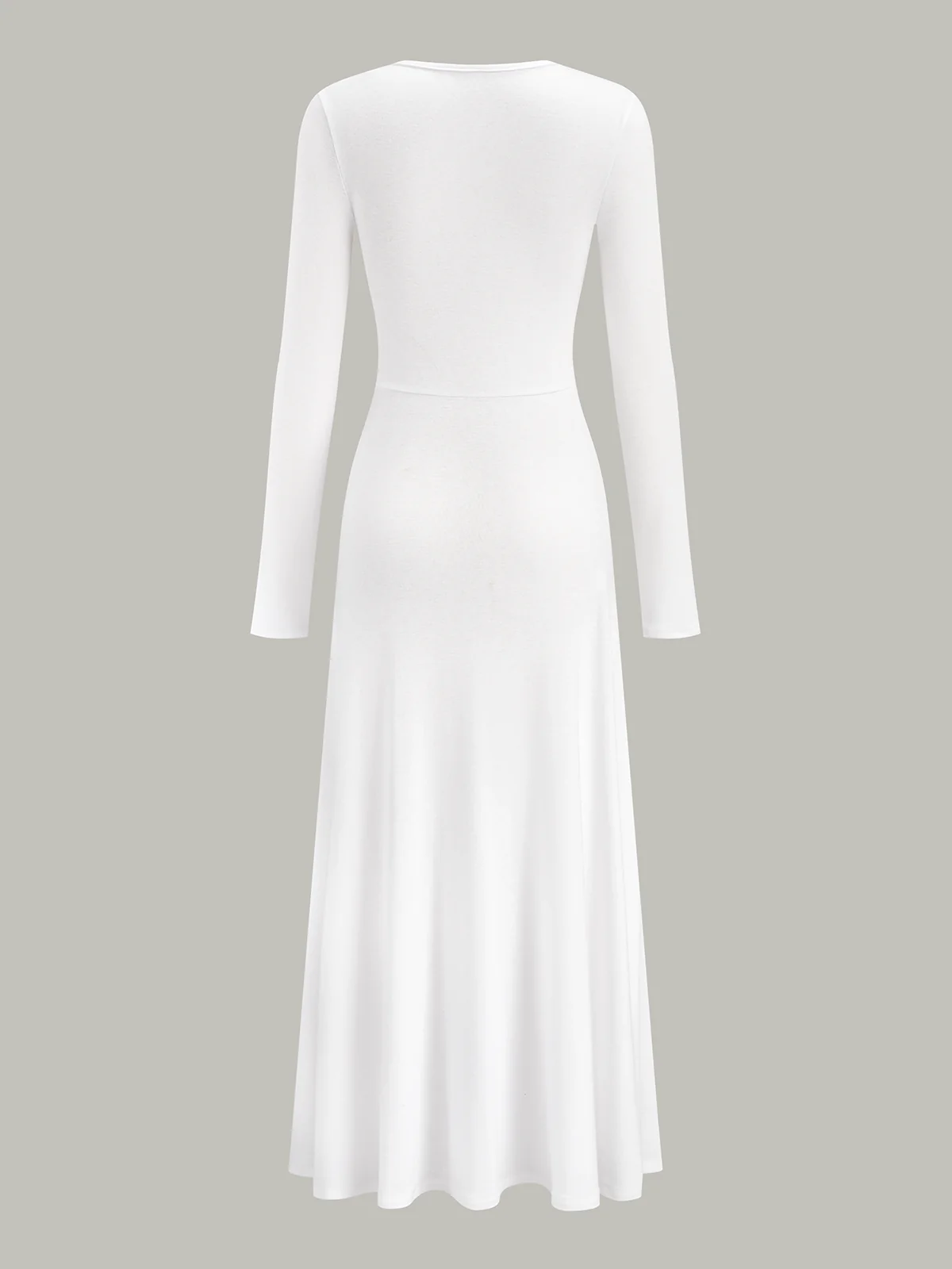 V-Neck Ruched Long Sleeve Maxi Dress - Wholesalesil