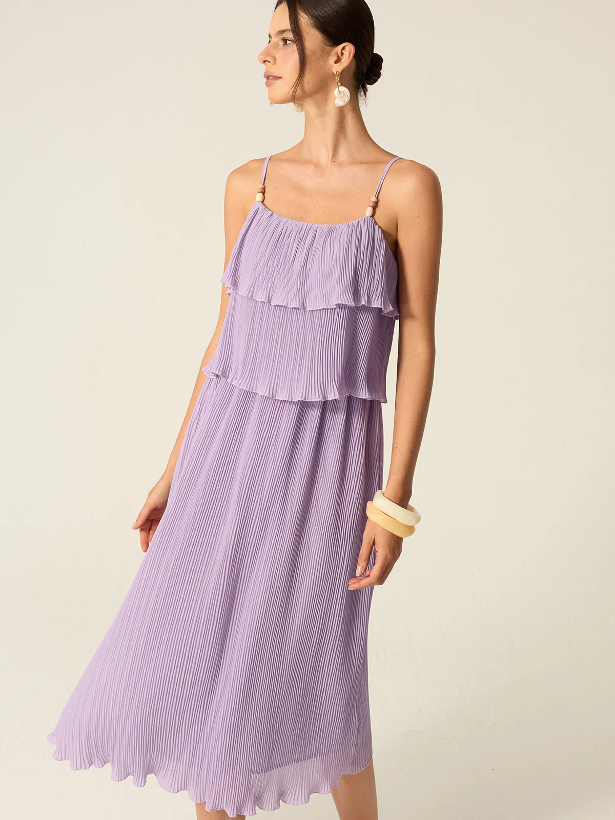 Tiered Pleated Maxi Dress - Wholesalesil