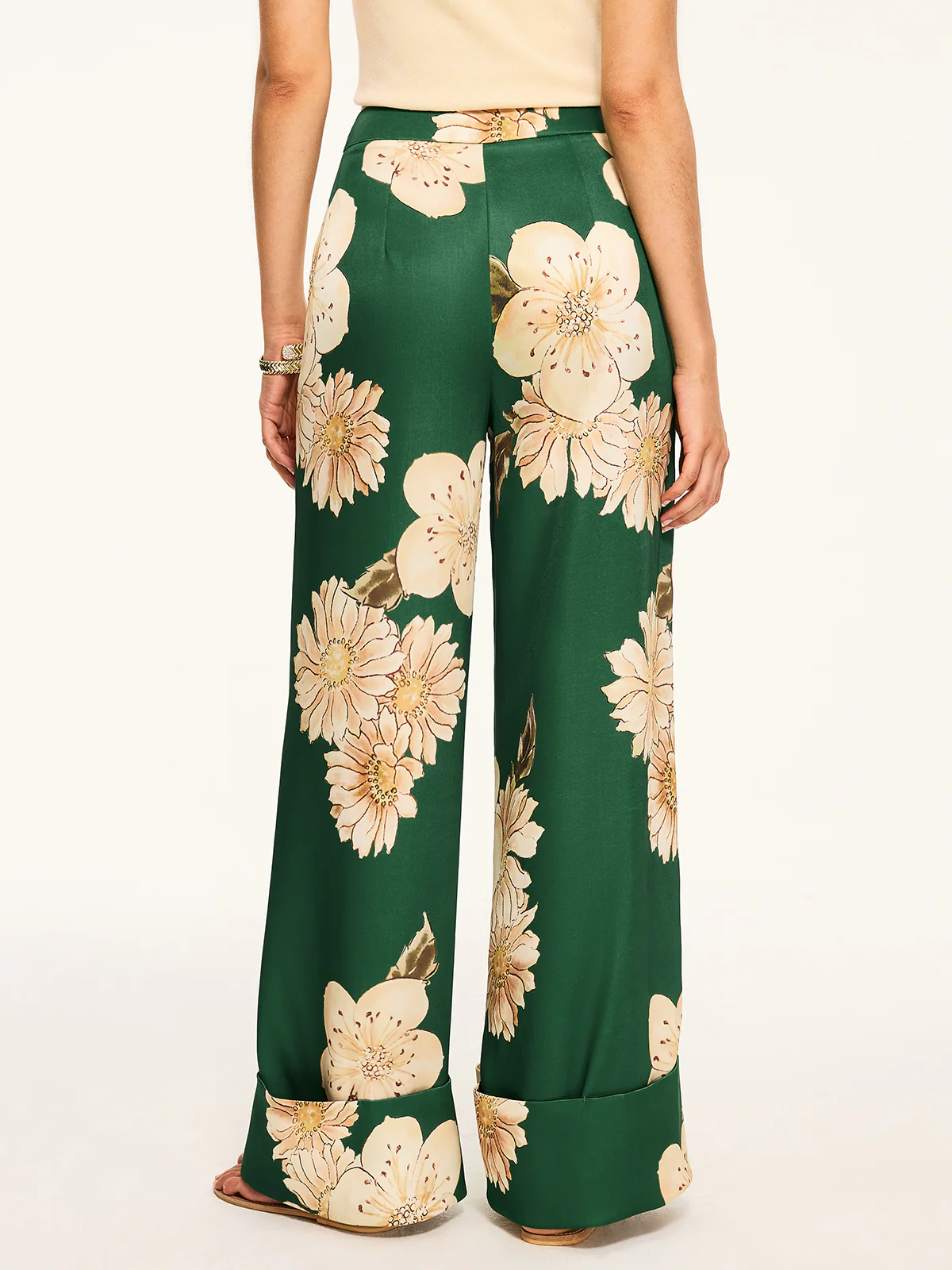 Floral Print Wide-Leg Pants - Wholesalesil