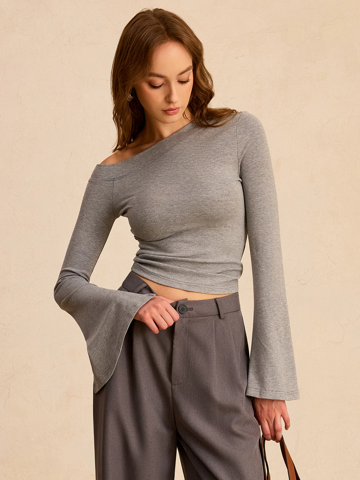 Off-Shoulder Bell-Sleeve Blouse - Wholesalesil