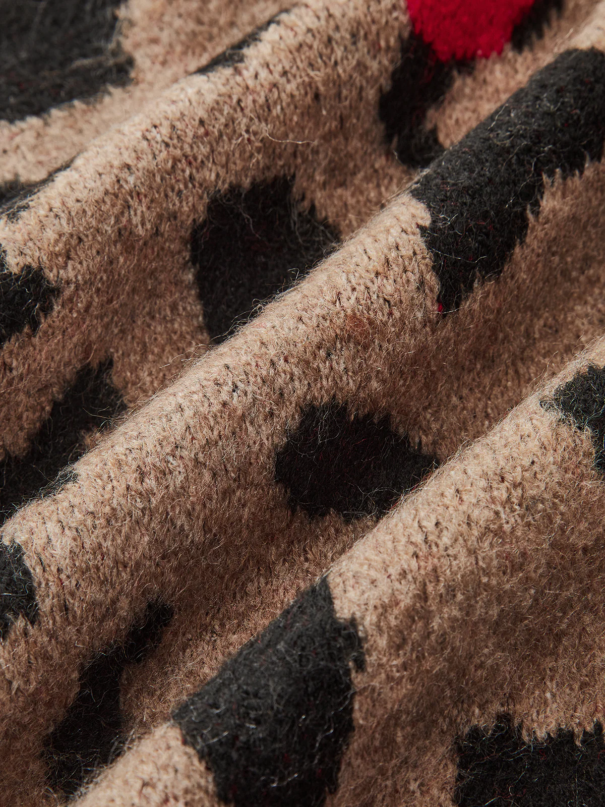 Cherry Leopard Print Knit Cardigan - Wholesalesil