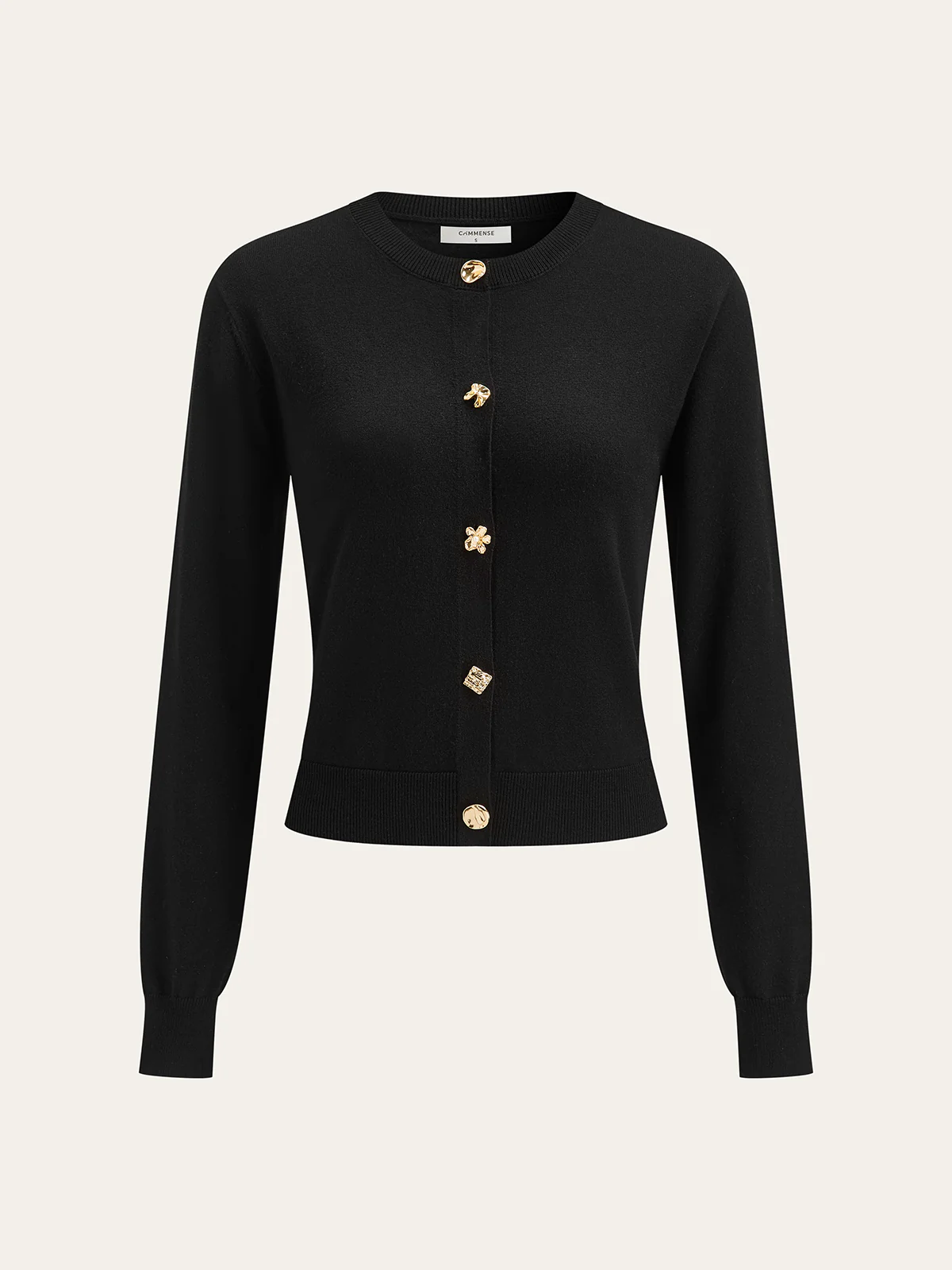 Wool Blend Metal Button Cardigan - Wholesalesil