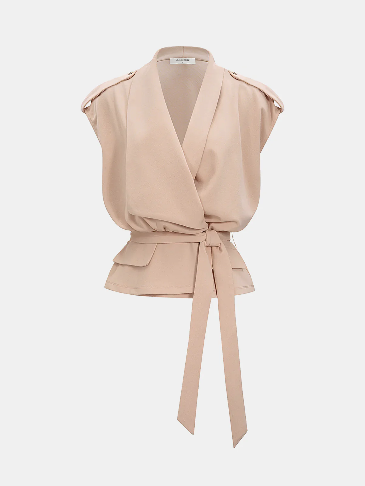 Tie-Waist Wrap Sleeveless Vest - Wholesalesil