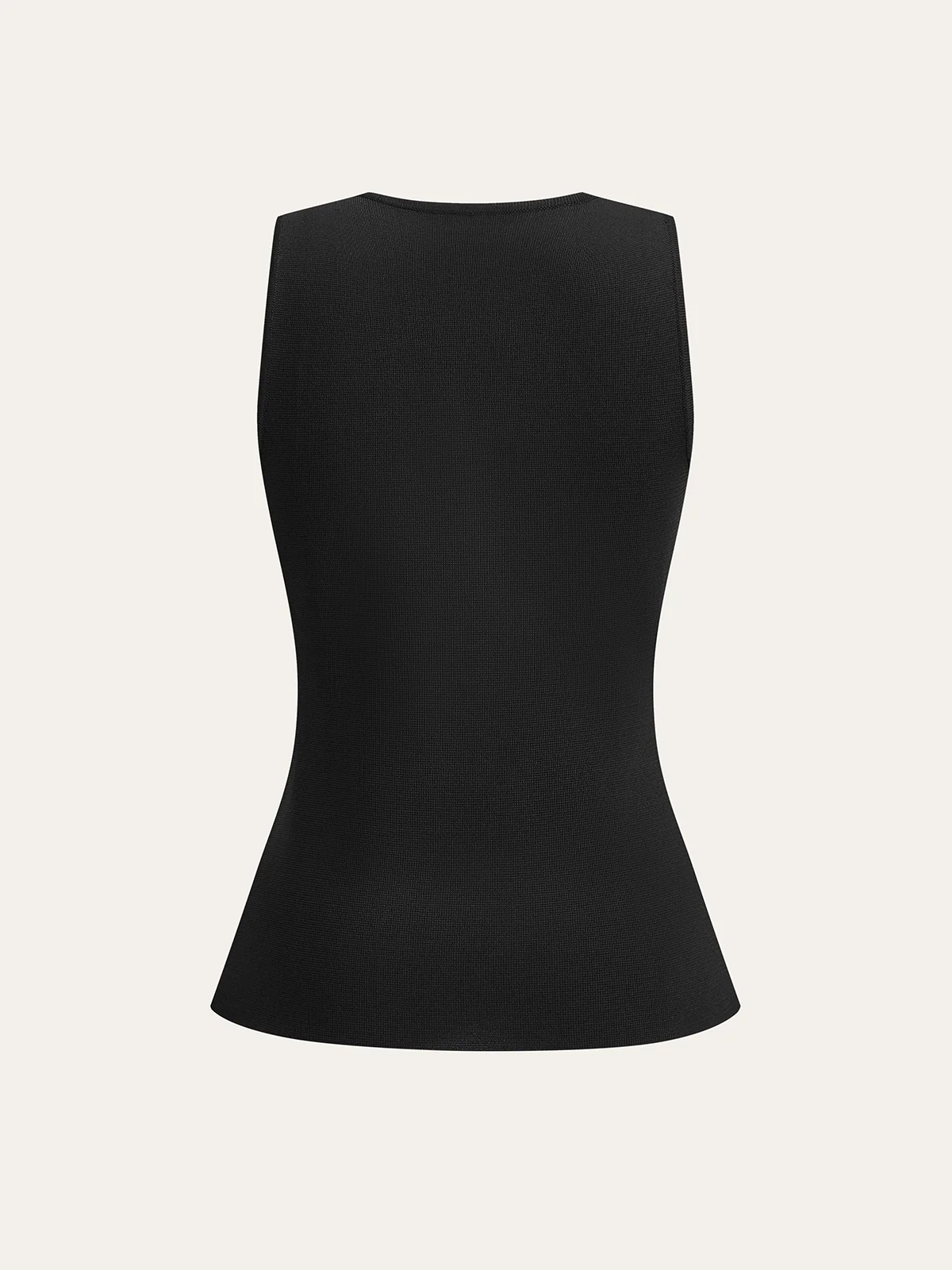 Metal Decor Sleeveless V-Neck Vest - Wholesalesil