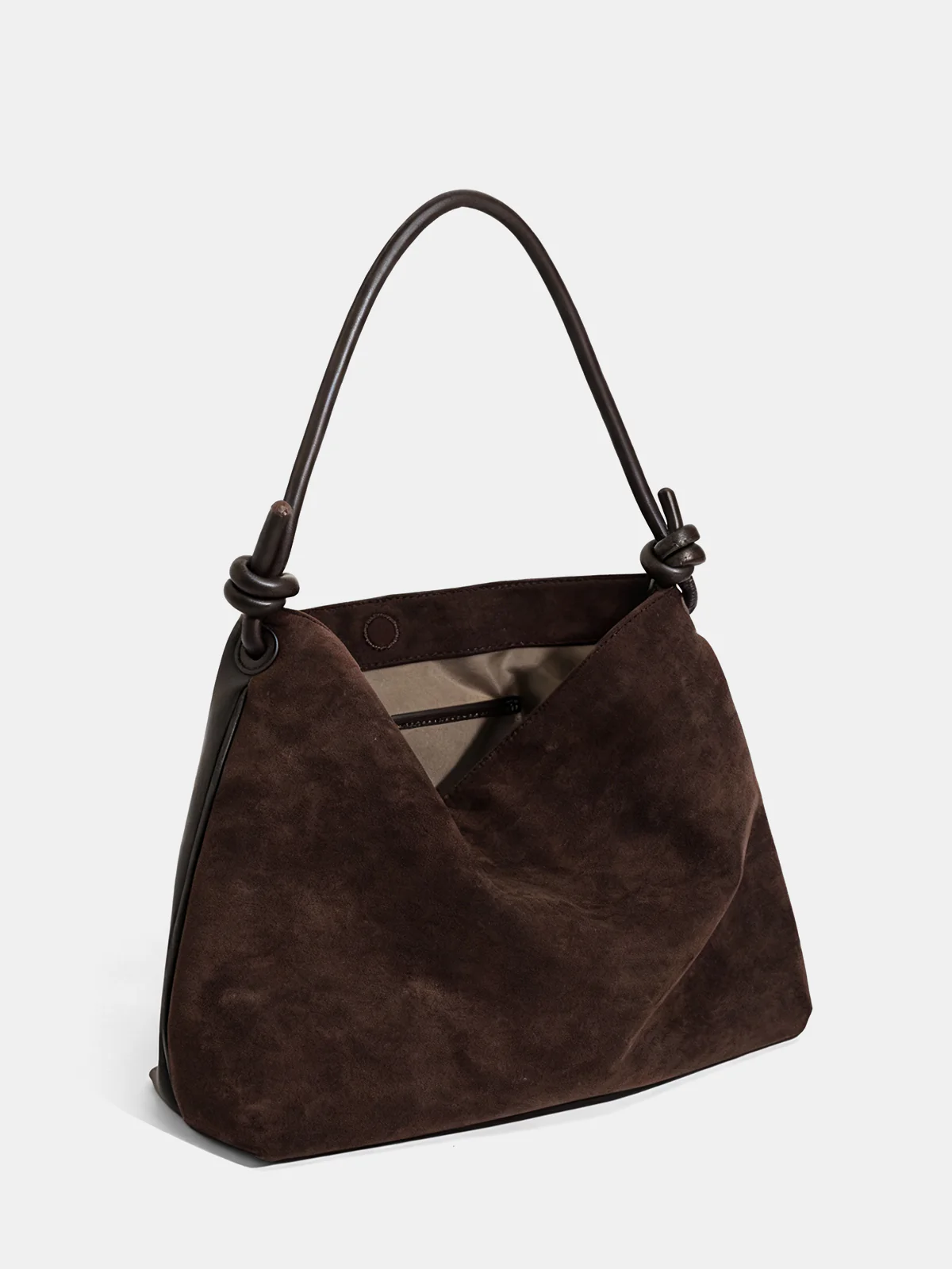 Suede Effect Knot Hobo Bag - Wholesalesil
