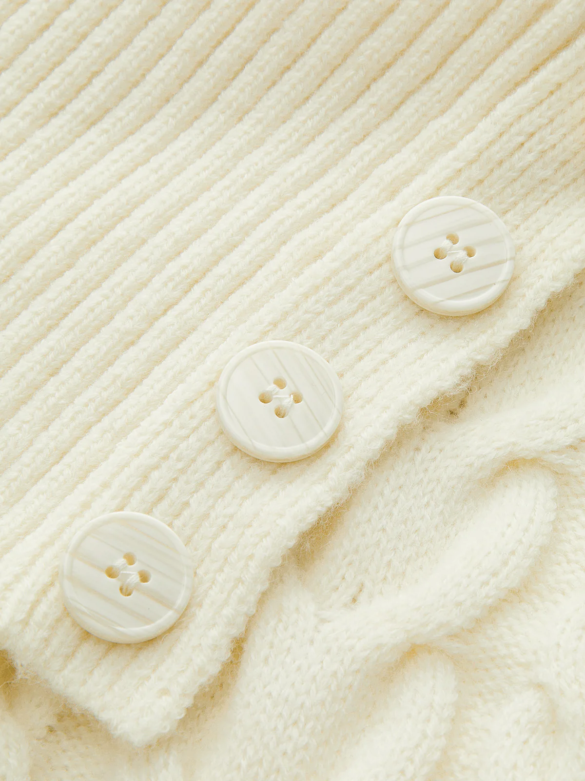 Asymmetric Collar Cable Knit Sweater - Wholesalesil