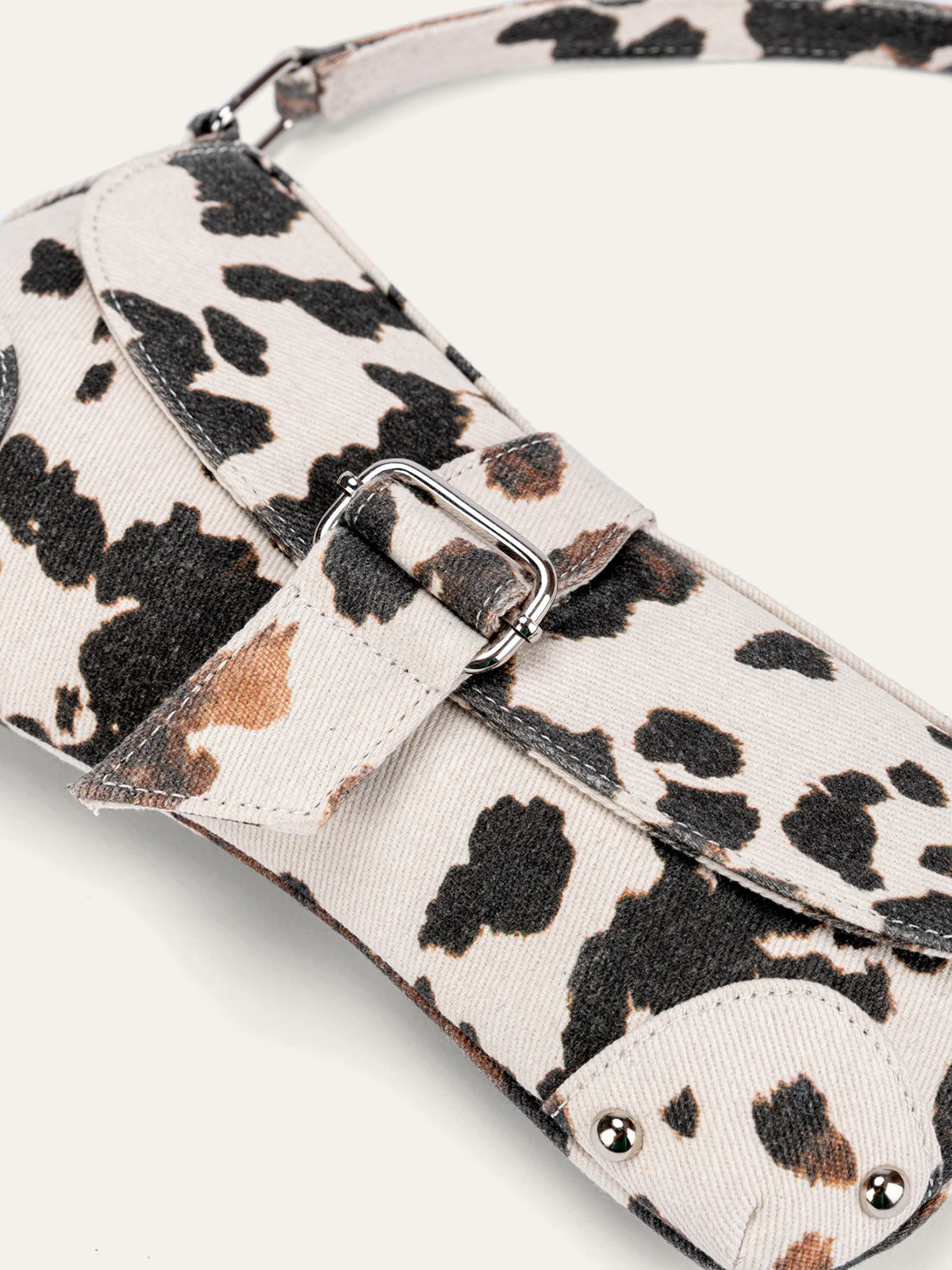 Animal Print Buckle Shoulder Bag - Wholesalesil