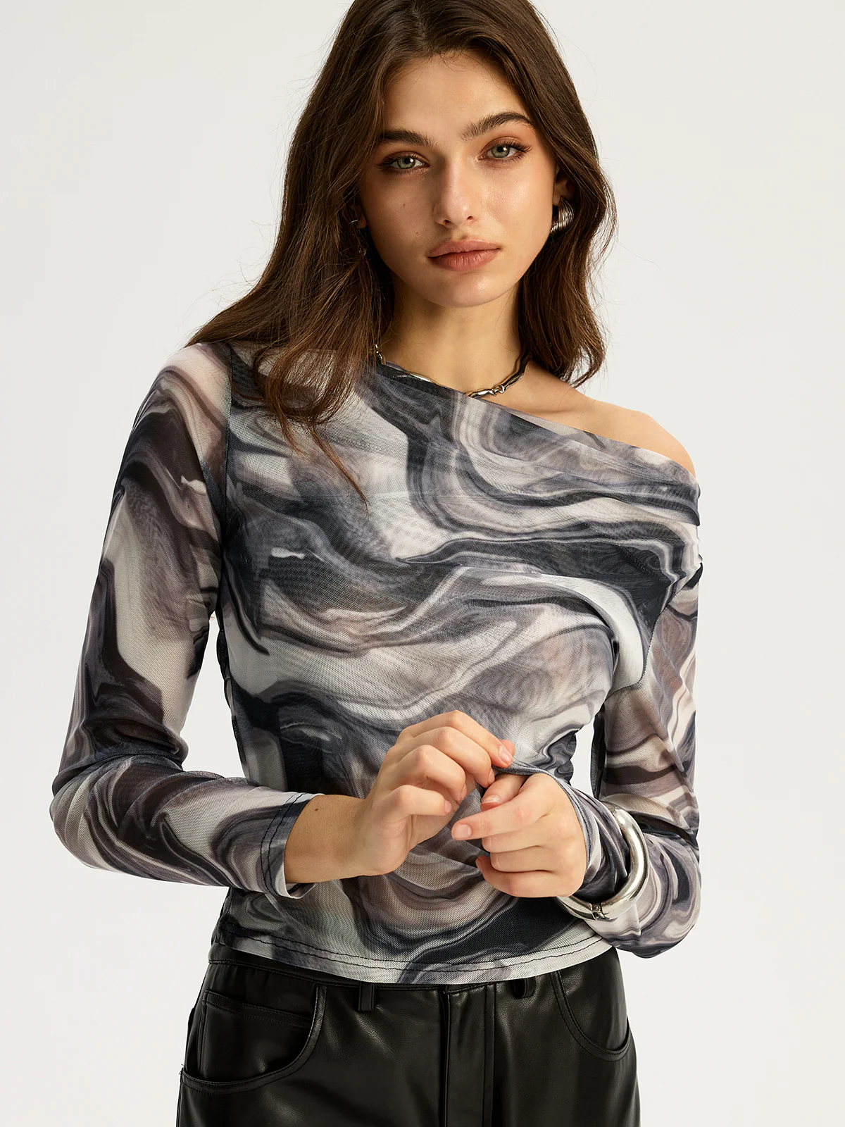 Stormy Mesh Off Shoulder Top - Wholesalesil