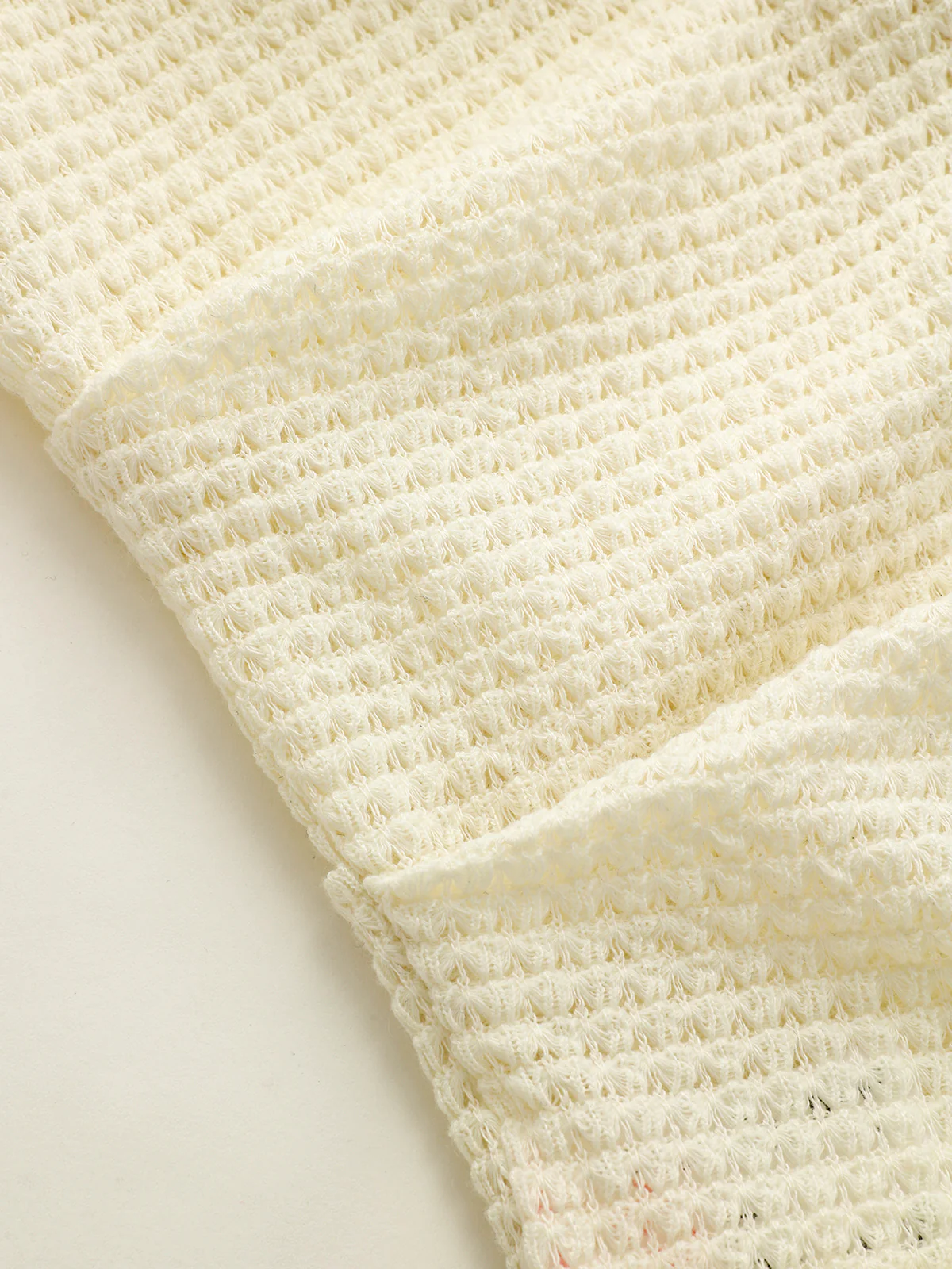 Color Block Waffle-Knit Top - Wholesalesil