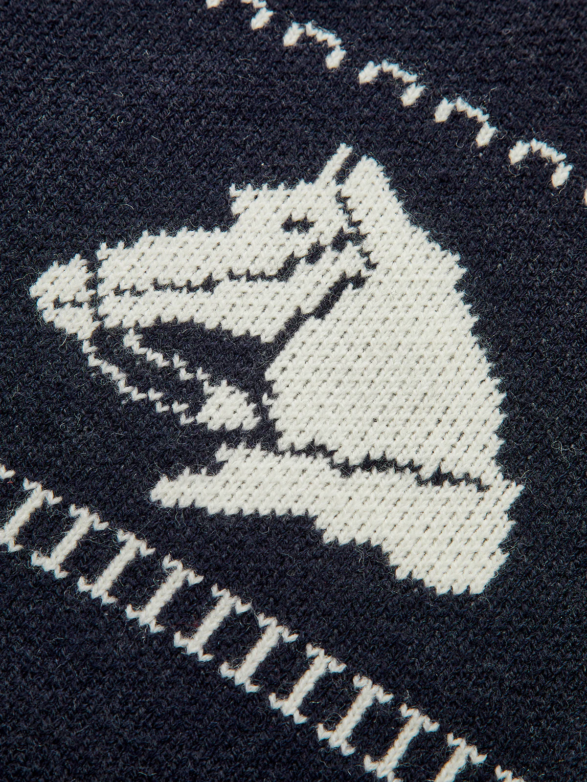 Horse-Pattern Wool-Blend Sweater - Wholesalesil