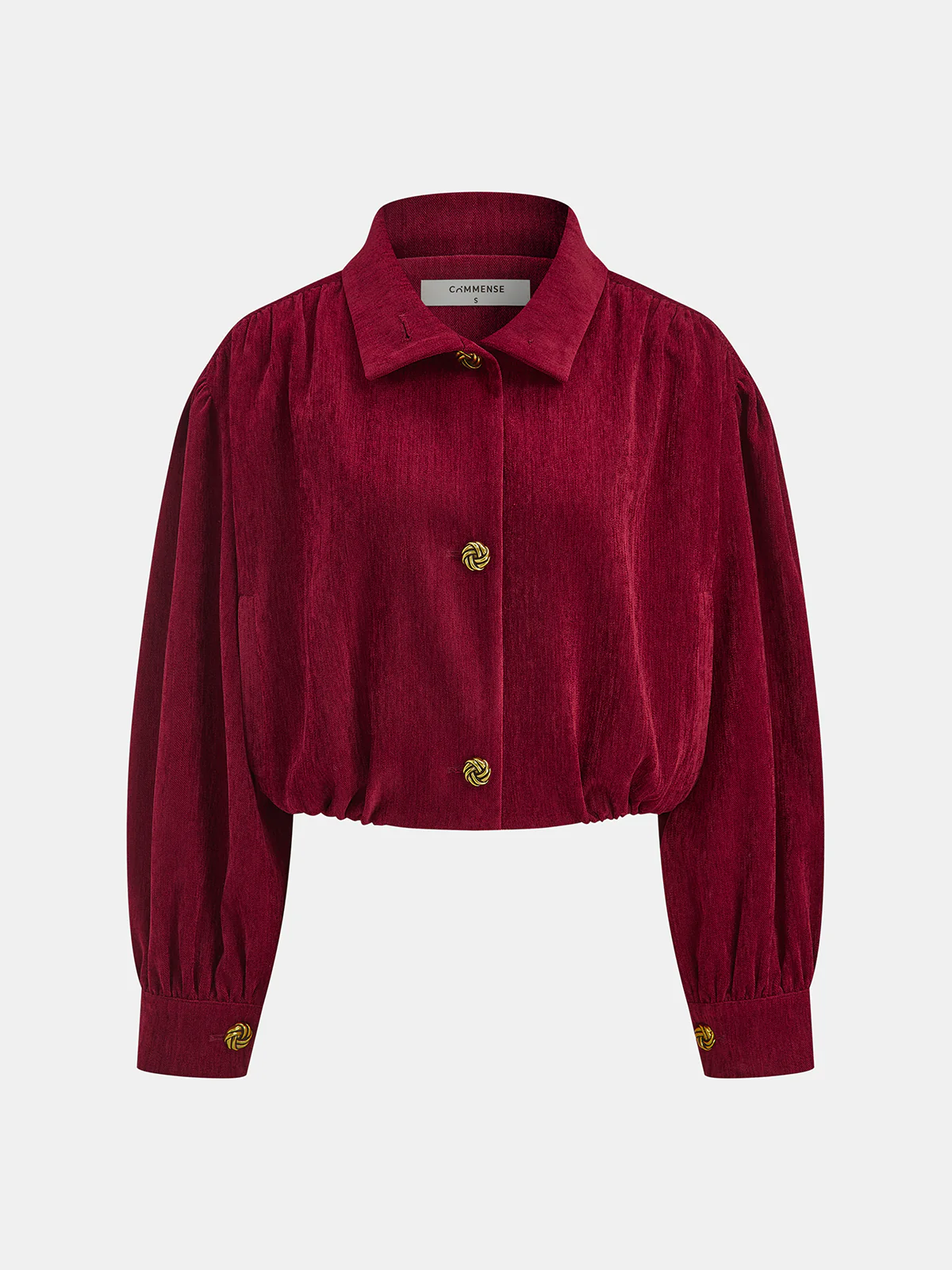 Puff Sleeve Suede Effect Cropped Jacket - Wholesalesil