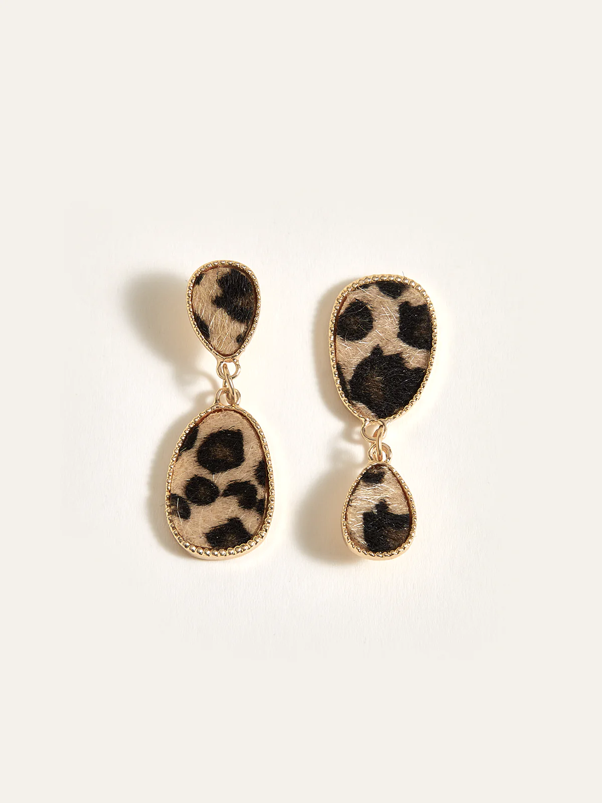 Leopard-Print Drop Earrings - Wholesalesil