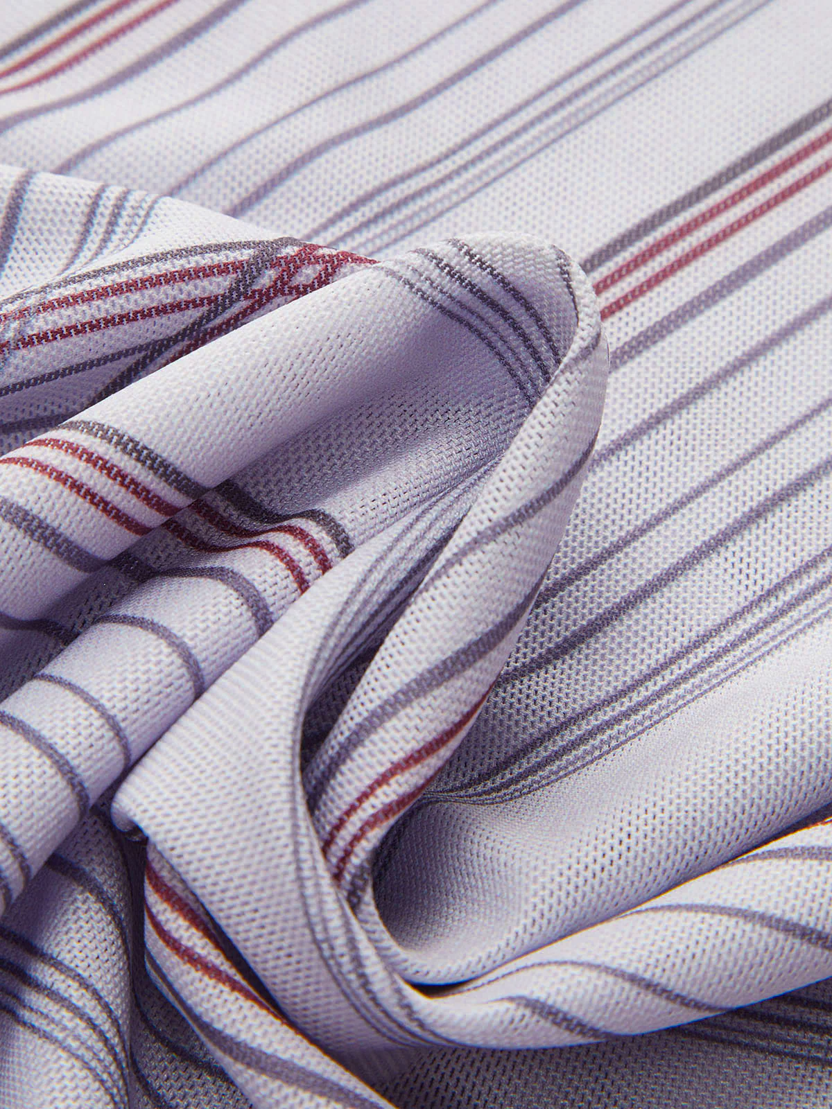 Asymmetric Neck Striped Mesh Top - Wholesalesil