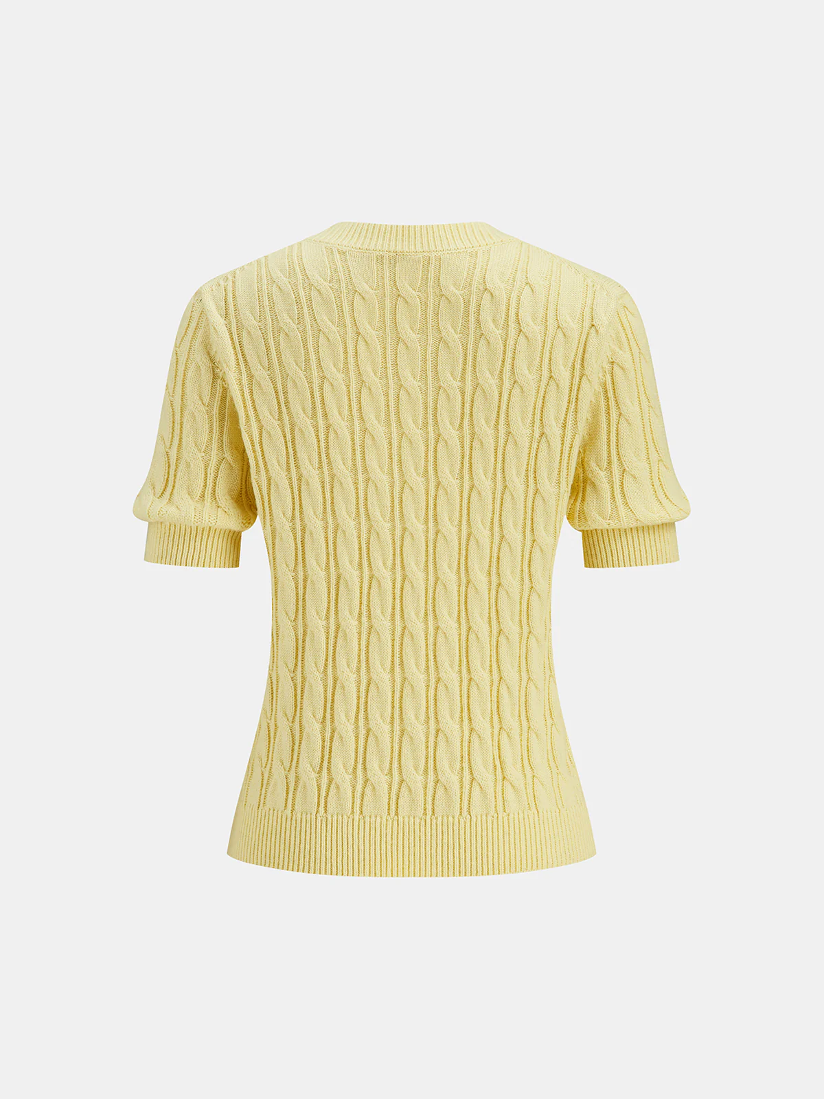 Cable Knit Short Sleeve Sweater - Wholesalesil