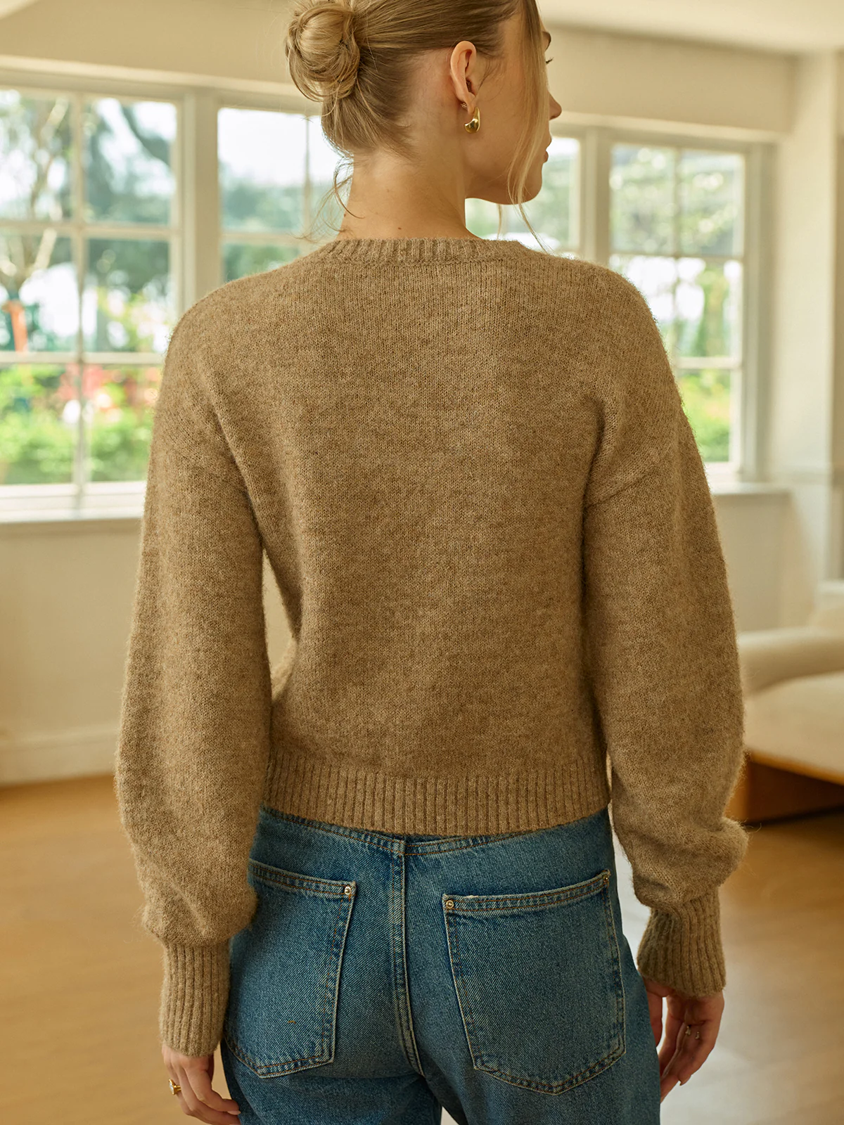 Triangle Button Wool Blend Cardigan - Wholesalesil