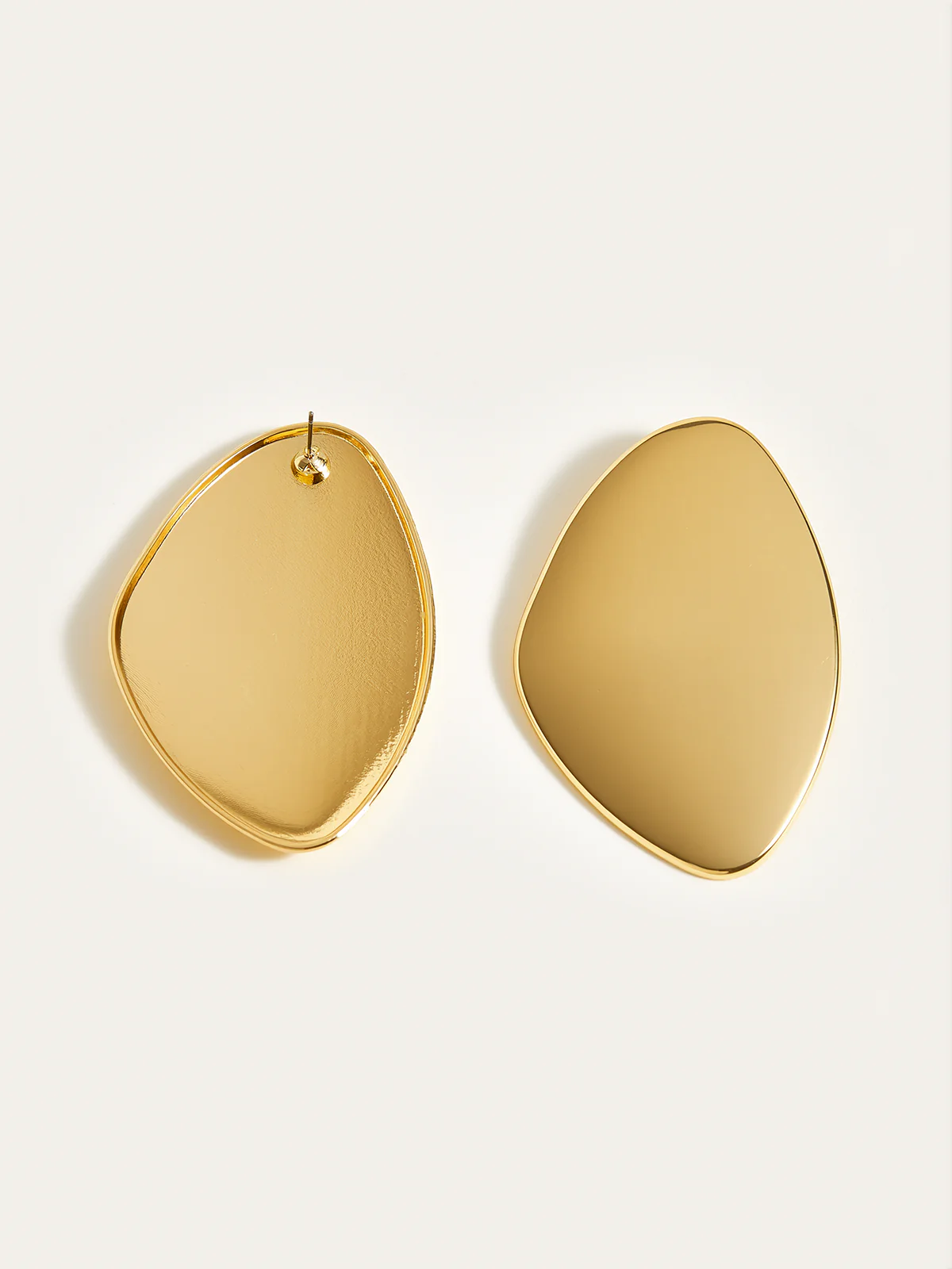 Golden Irregular  Smooth Earrings - Wholesalesil