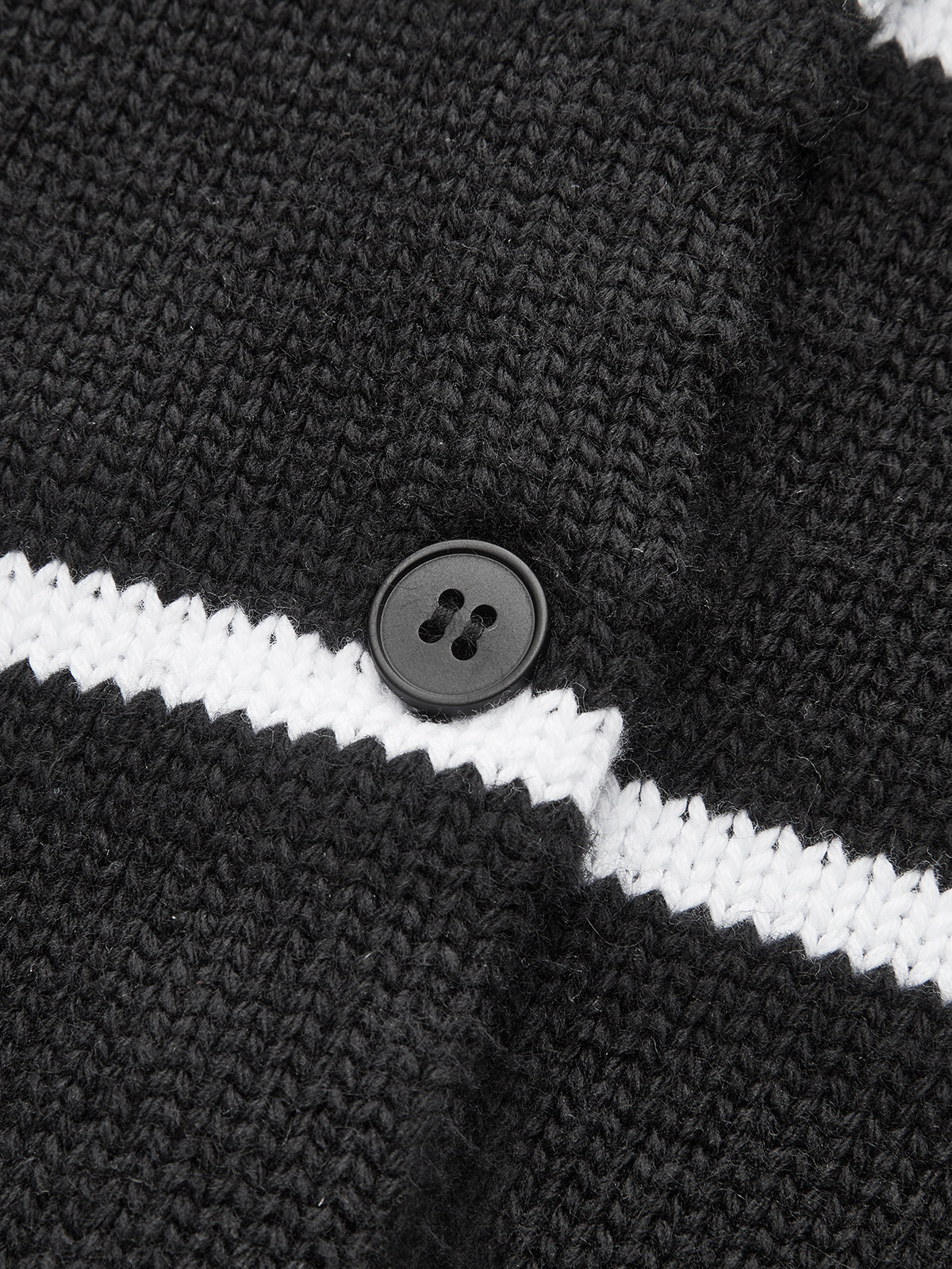 Striped Wool Blend Button Cardigan - Wholesalesil