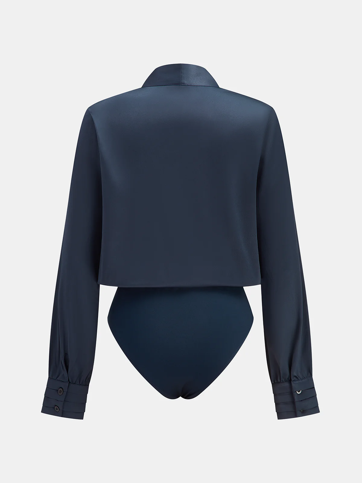 Satin V-neck Bodysuit - Wholesalesil