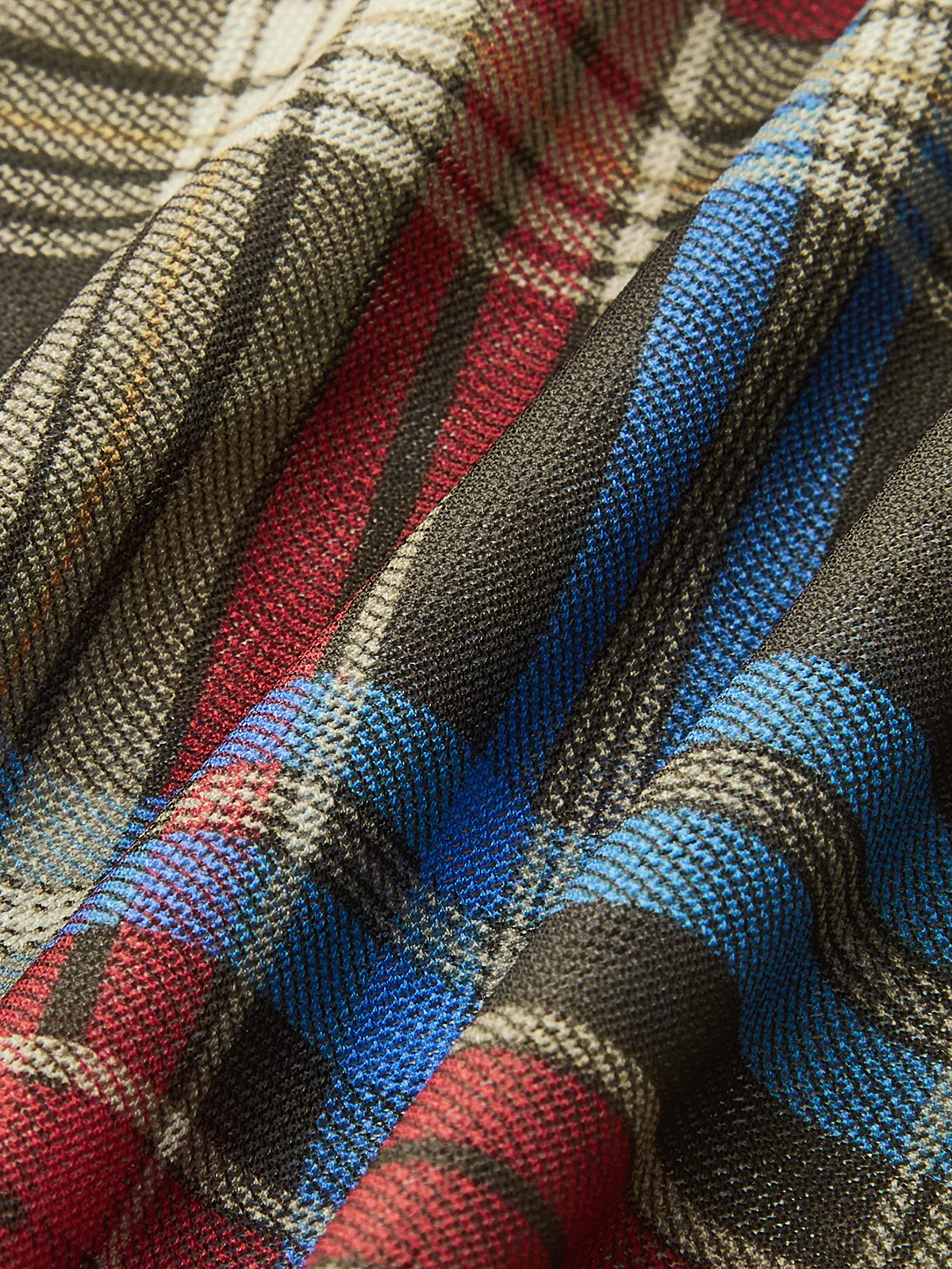 Semi-Sheer Plaid Knotted Tie-Back Top - Wholesalesil