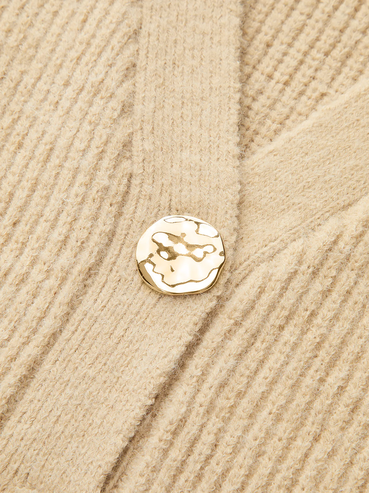 V-Neck Button Ribbed Cardigan - Wholesalesil