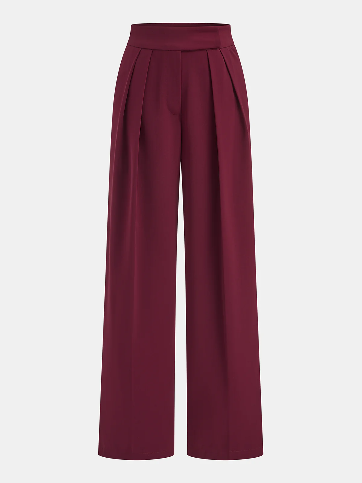 Mid-Waist Pleated Wide-Leg Pants - Wholesalesil