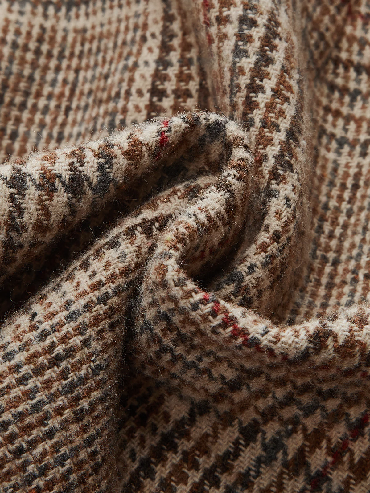 Belted High-Waist Houndstooth Tweed Shorts - Wholesalesil