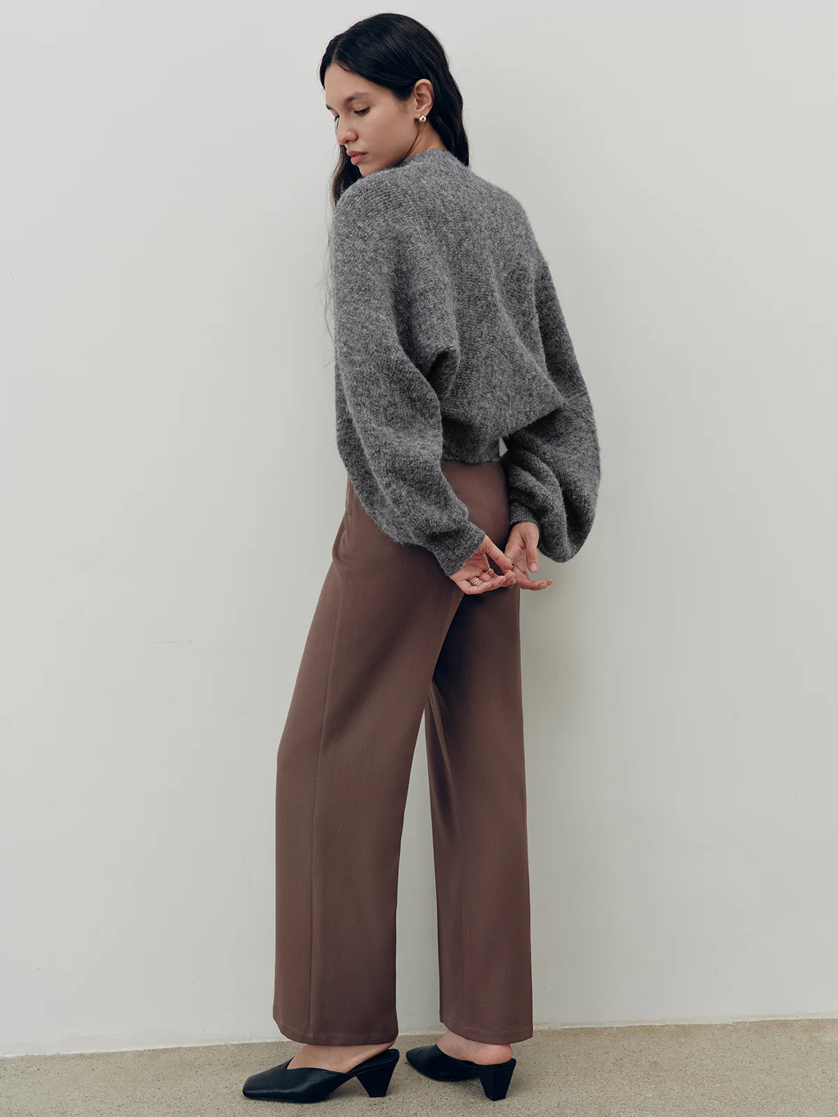 Overlap Detail Mid-Waist Pants - Wholesalesil