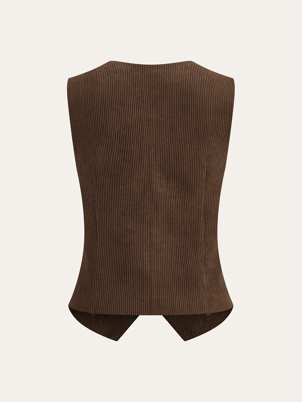 Corduroy V-neck Buttoned Vest - Wholesalesil