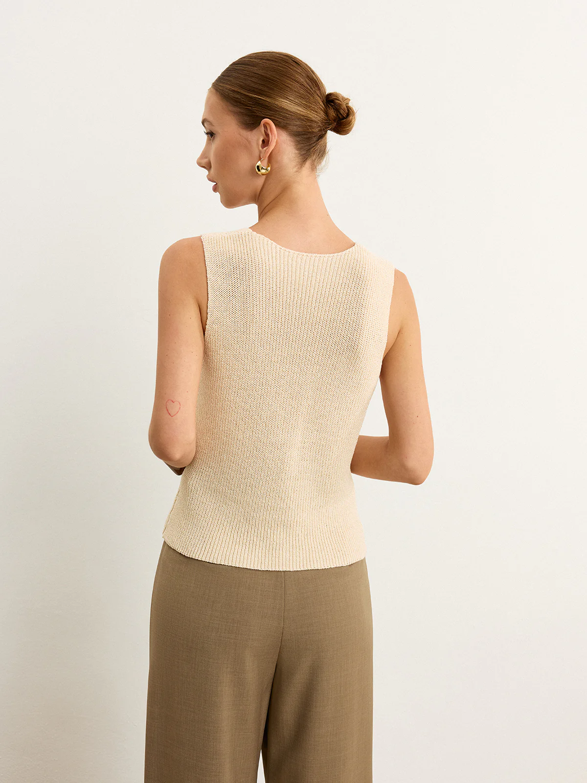 Knit Button-Front Vest - Wholesalesil