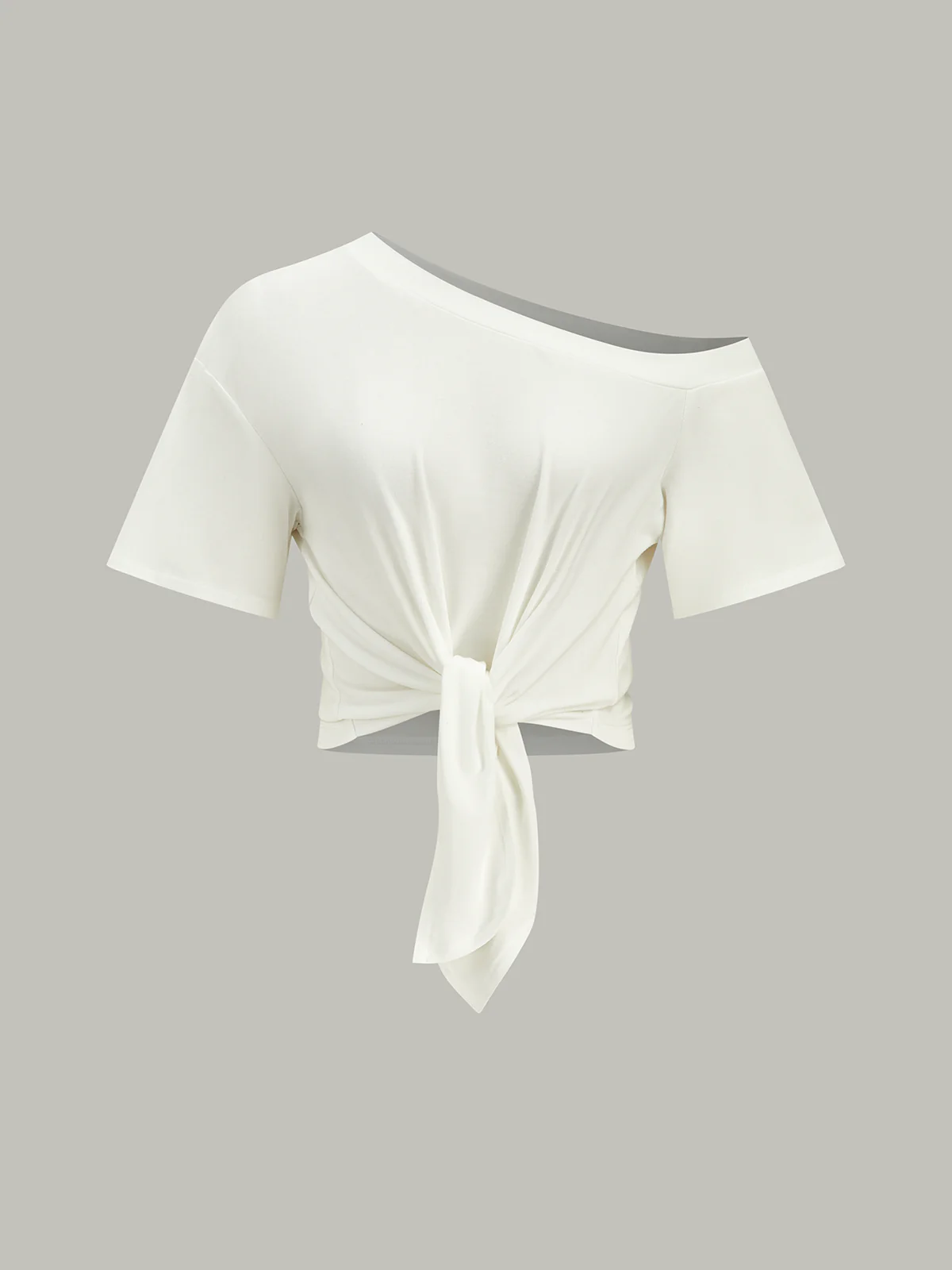 One-Shoulder Knotted Top - Wholesalesil