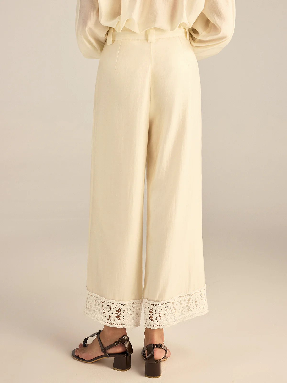 Crochet Tencel Wide-Leg Pants - Wholesalesil