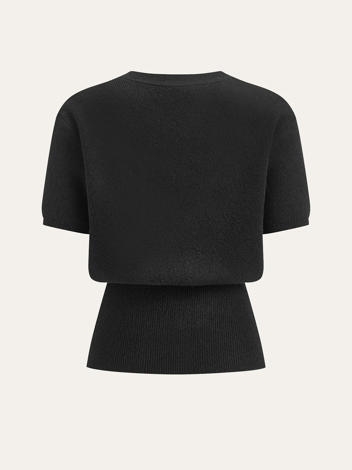 Metal Button V-Neck Sweater - Wholesalesil